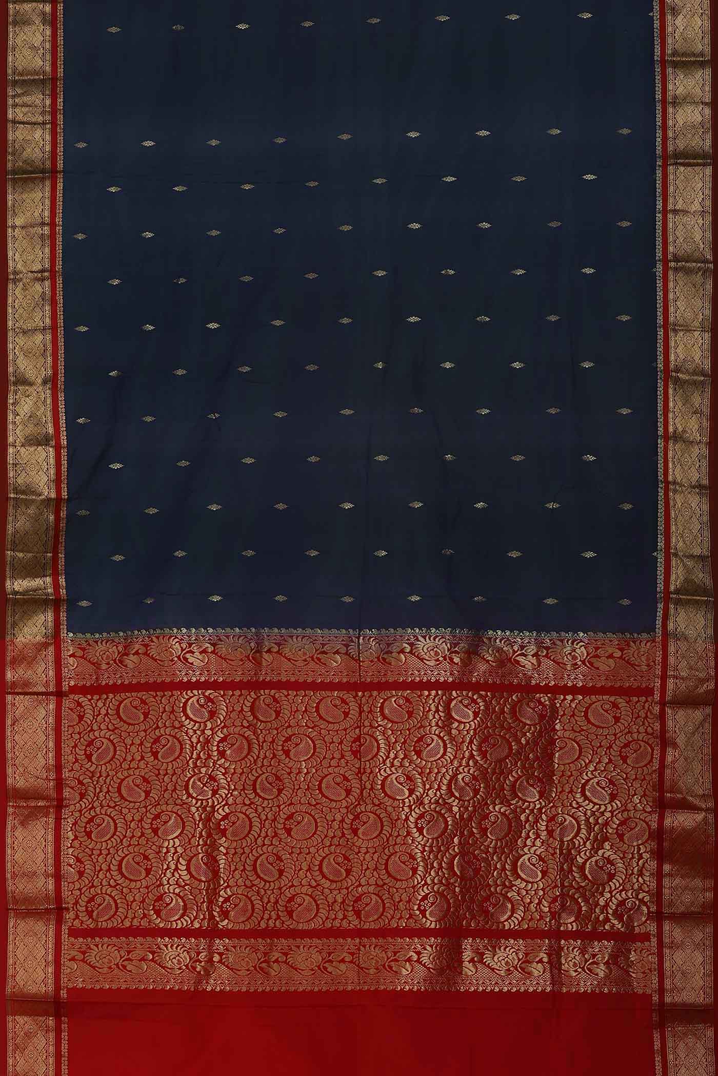 Blue Blended Bangalore Silk Saree