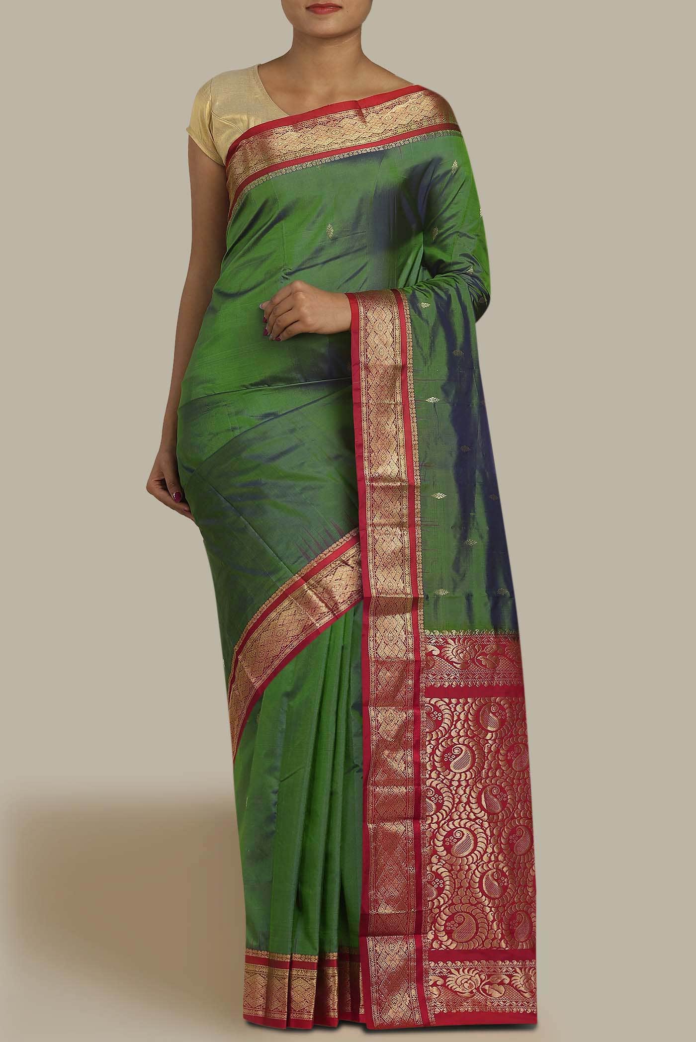 Green Blended Bangalore Silk Saree