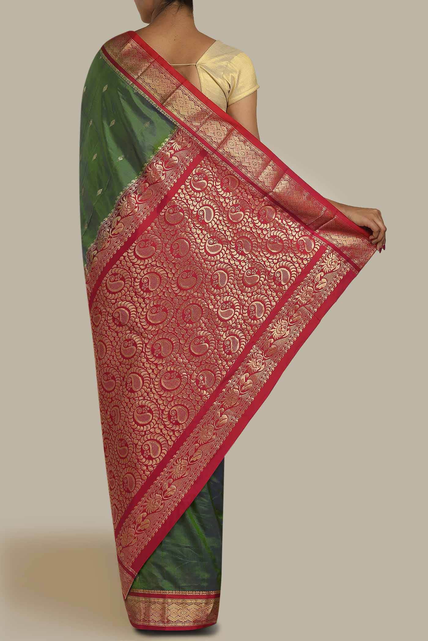 Green Blended Bangalore Silk Saree