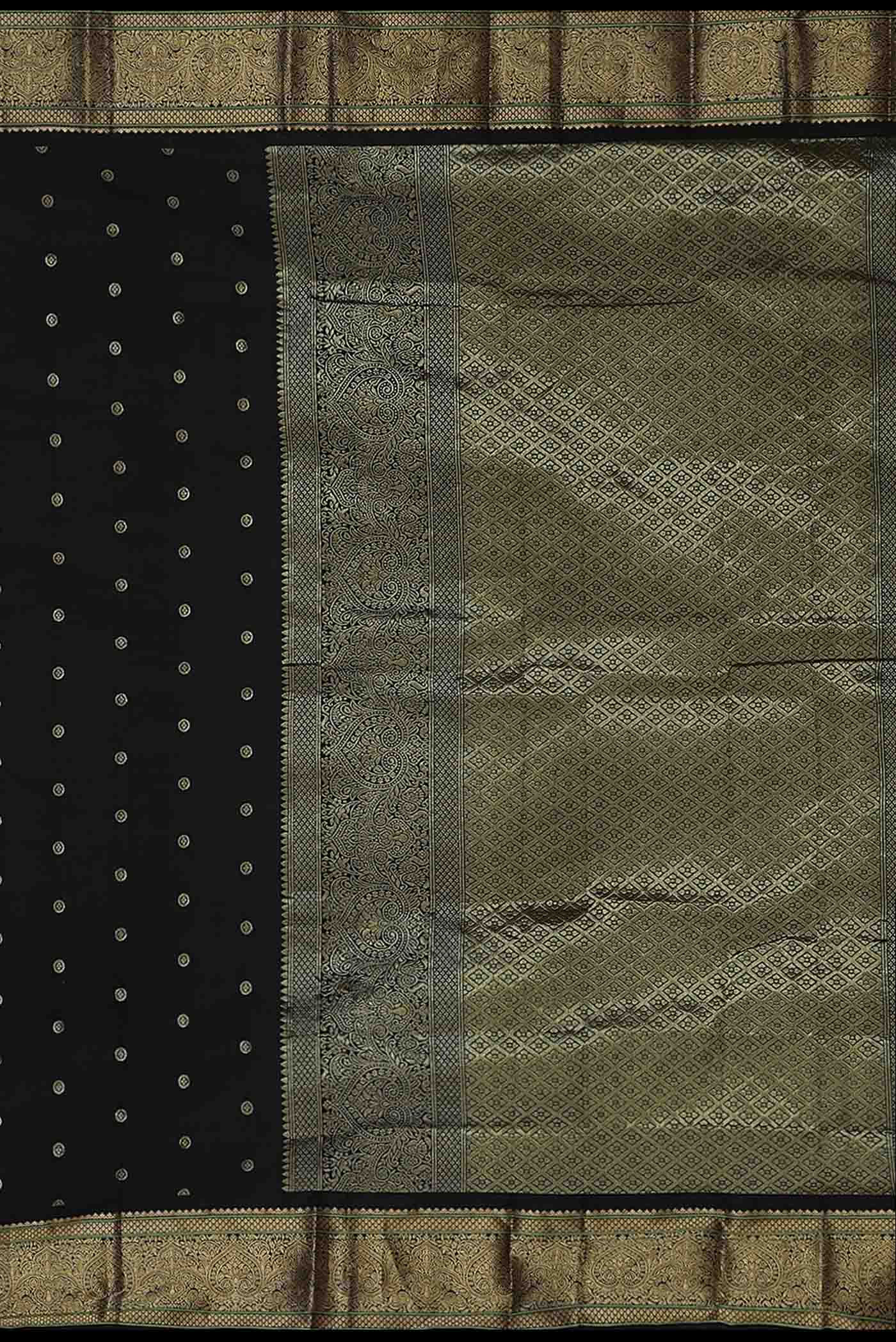 Black Blended Bangalore Silk Saree