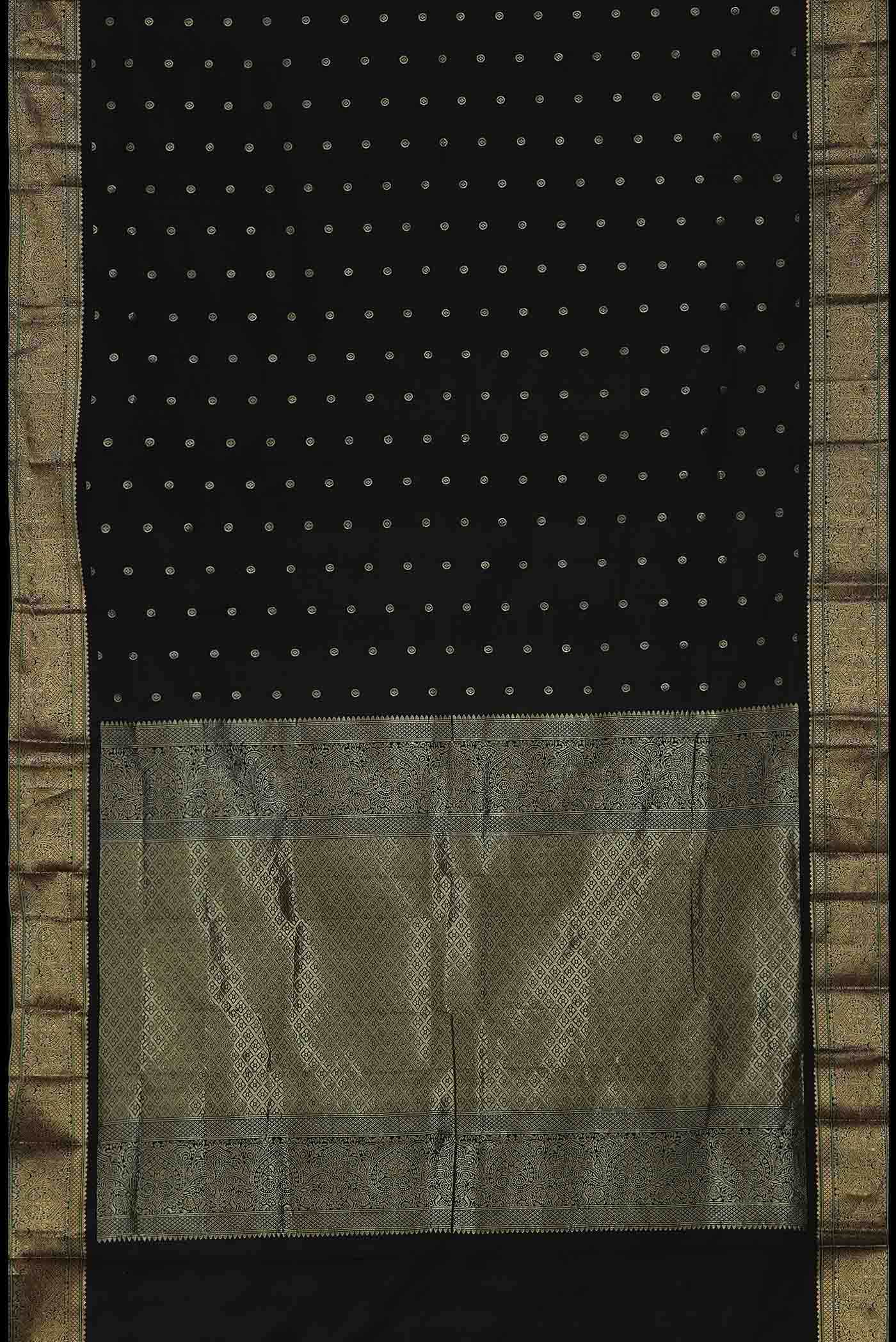 Black Blended Bangalore Silk Saree