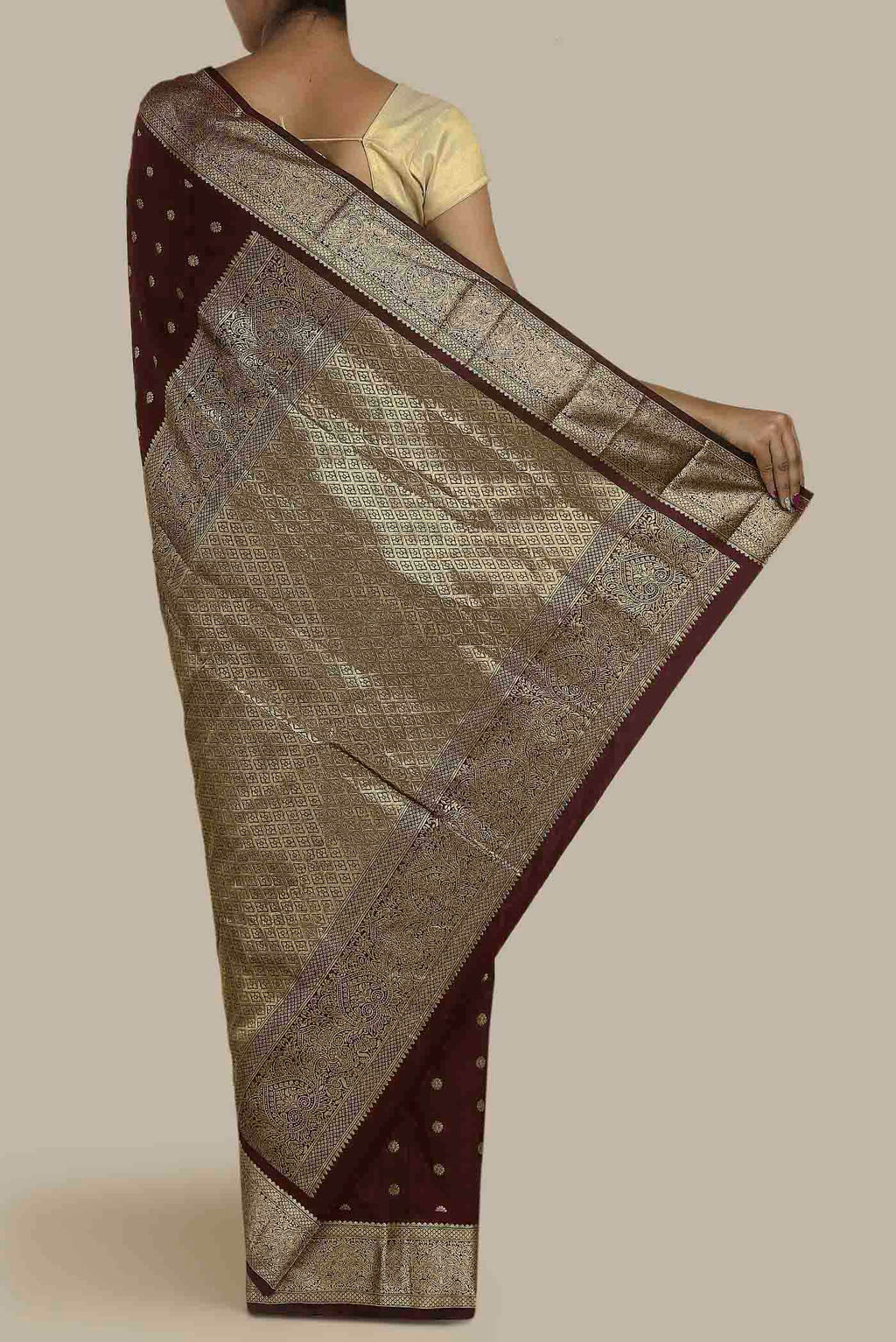 Maroon Blended Bangalore Silk Saree