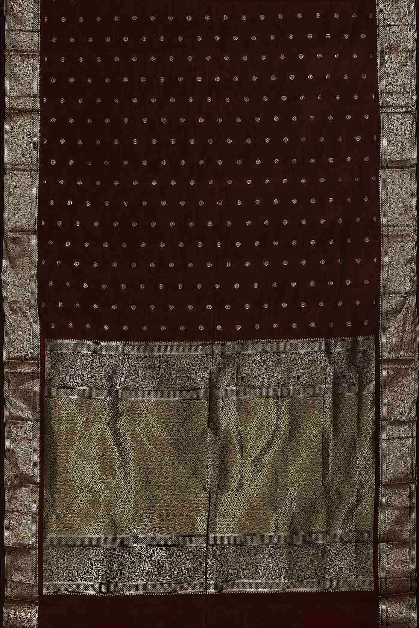 Maroon Blended Bangalore Silk Saree