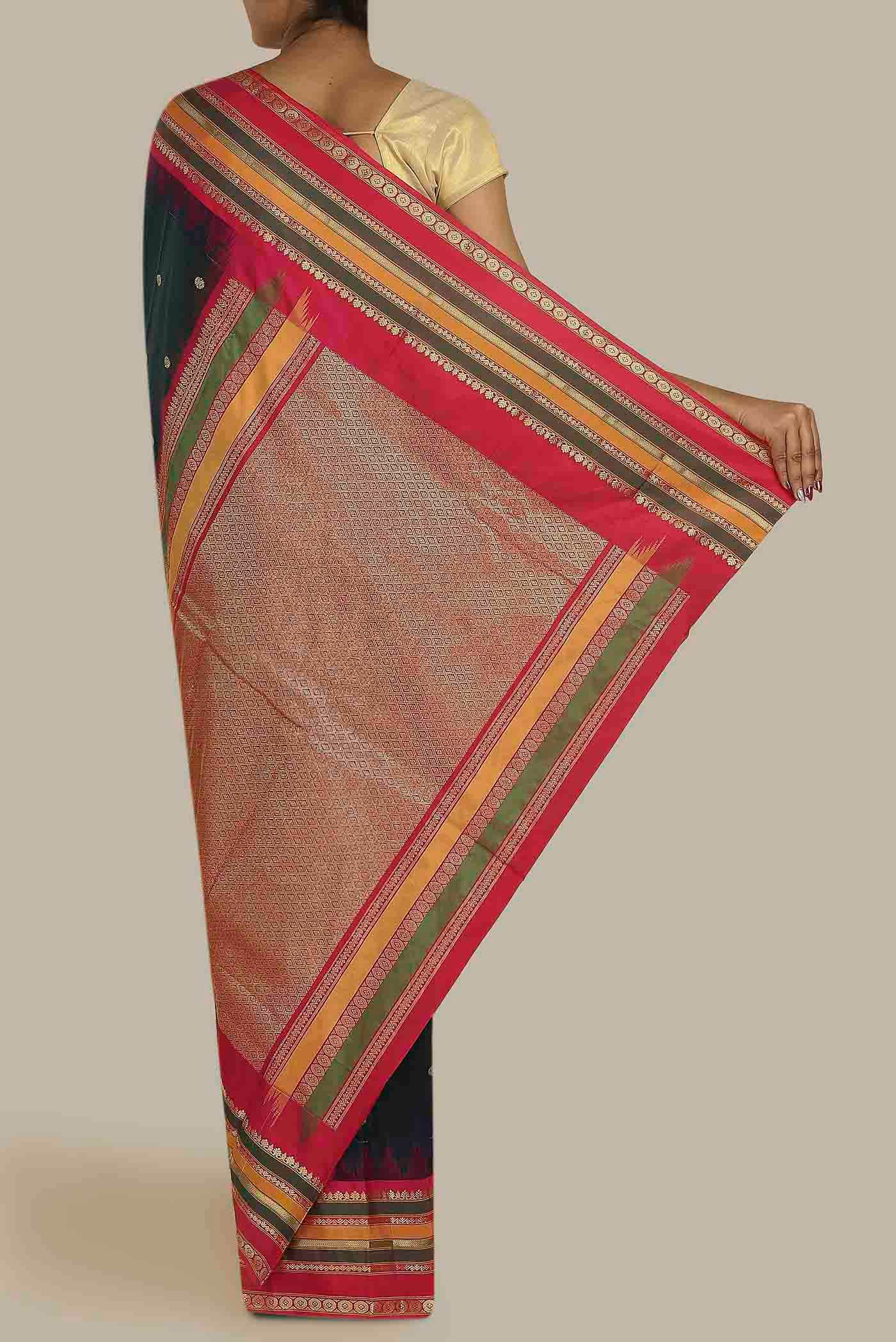 Blue Blended Bangalore Silk Saree