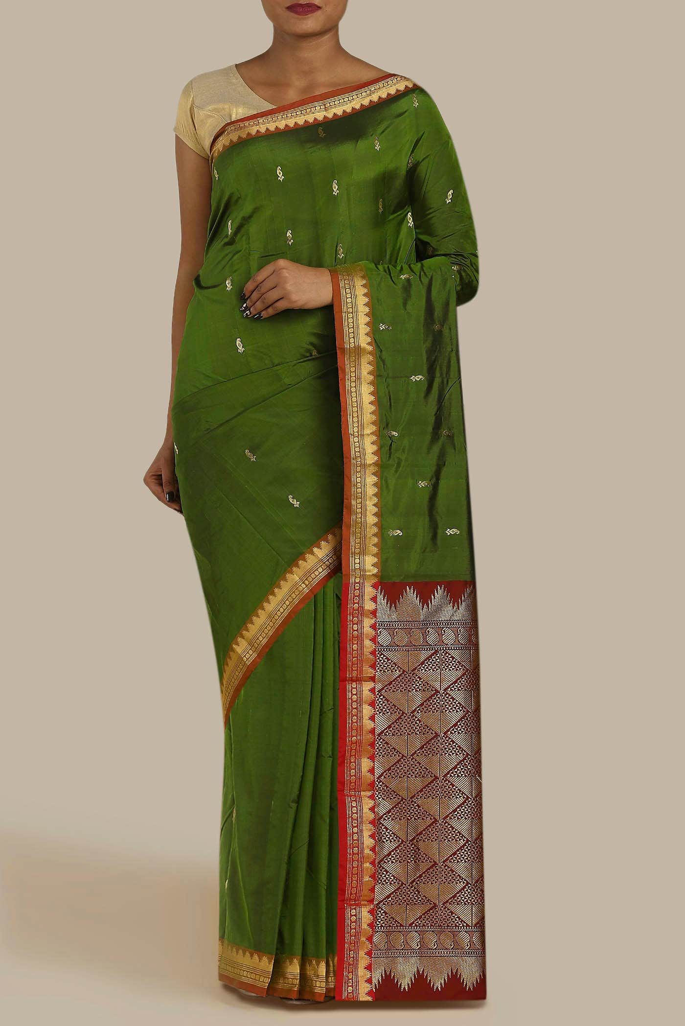 Green Blended Bangalore Silk Saree