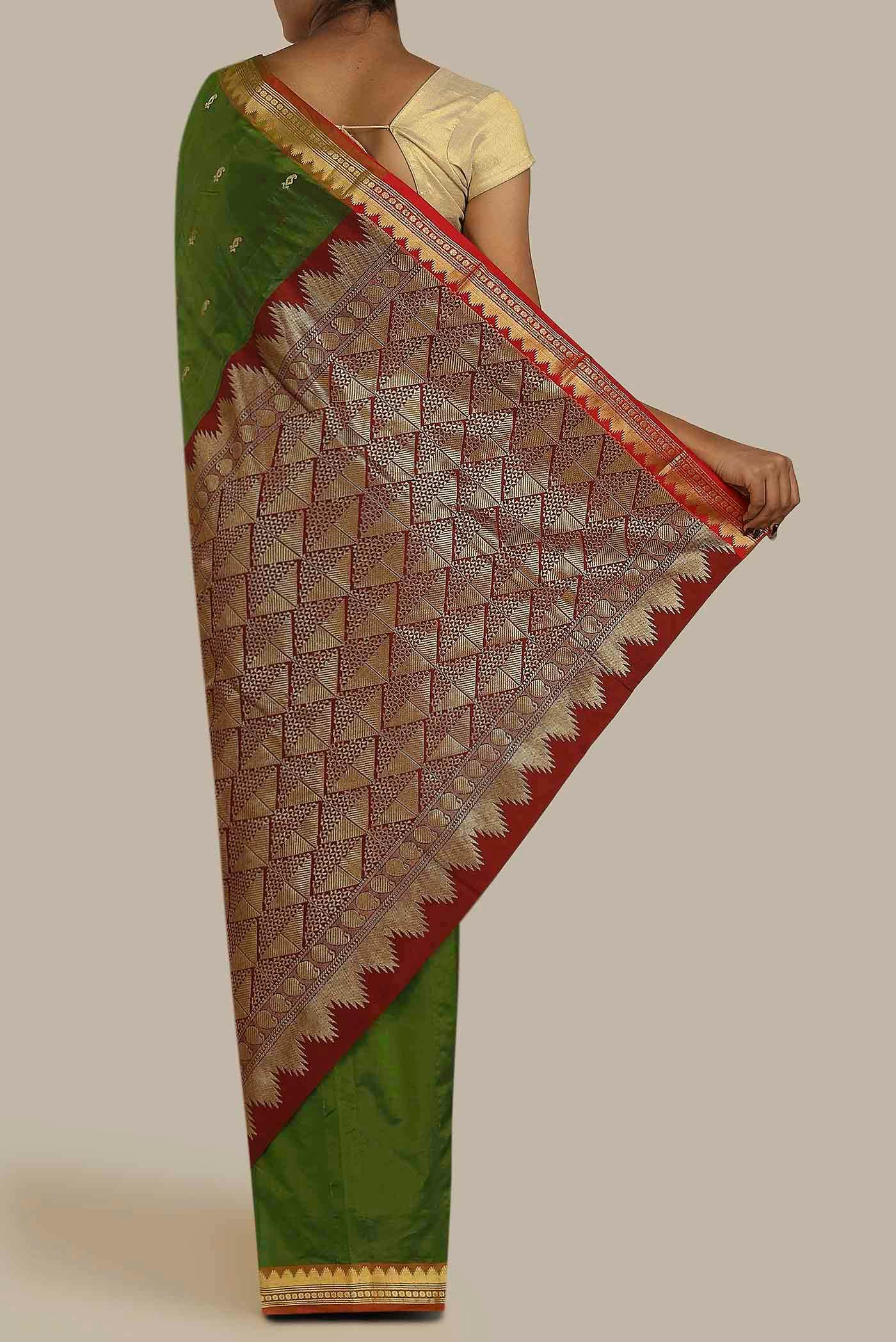 Green Blended Bangalore Silk Saree