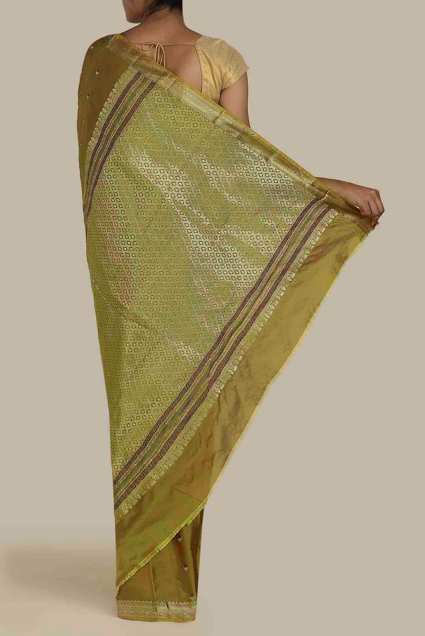 Green Bangalore Silk Saree