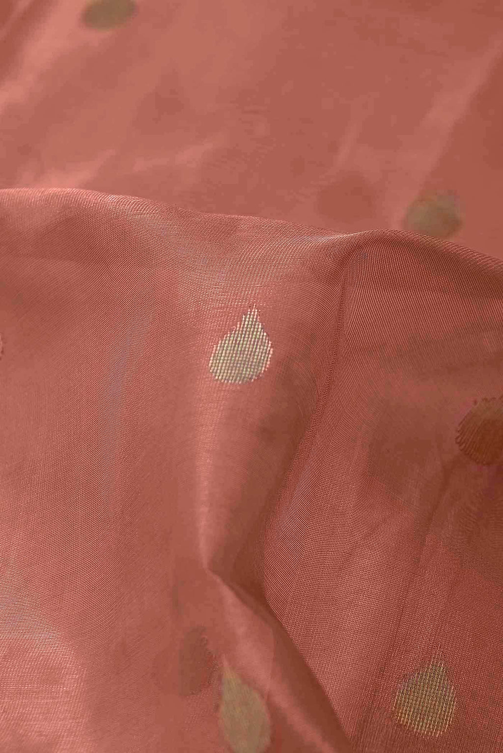 Coral Chanderi Tissue Silk Cotton Saree