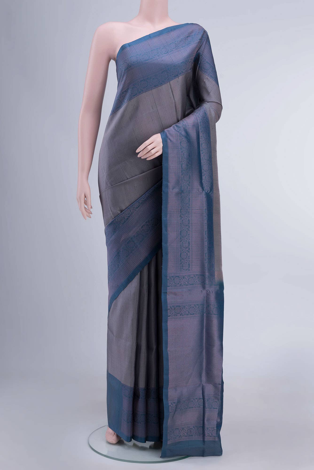 Grey Soft Silk Saree