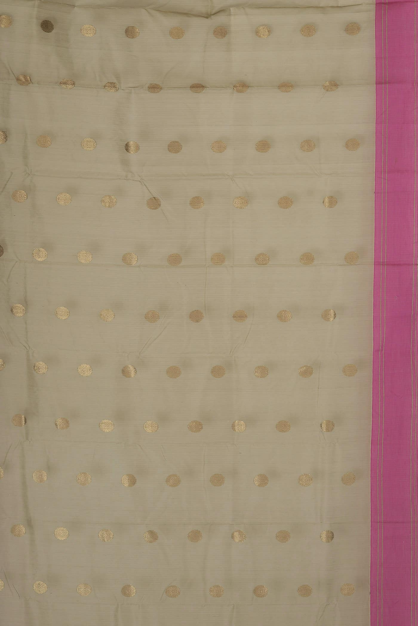 Beige Chanderi Silk Saree