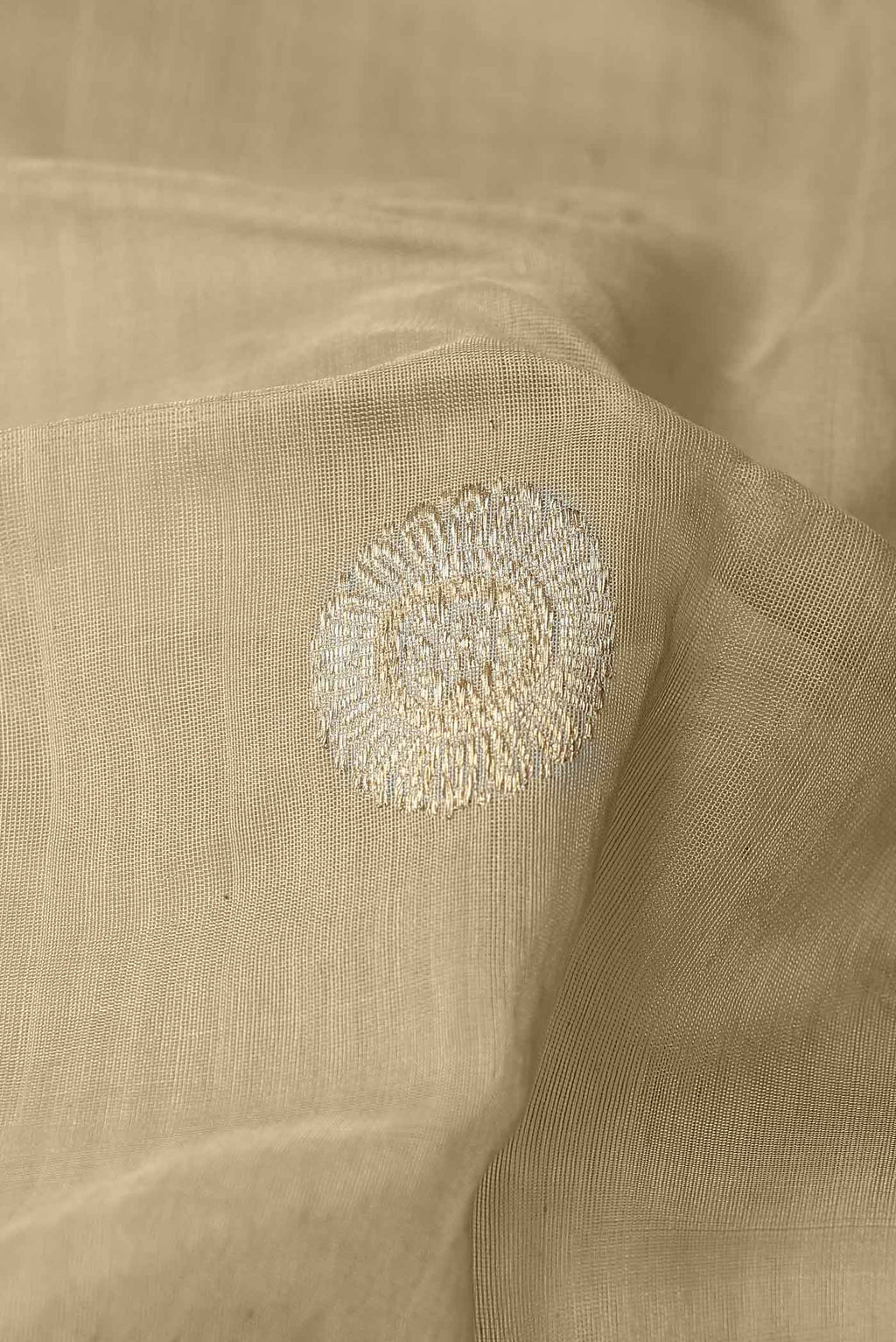 Beige Chanderi Silk Saree