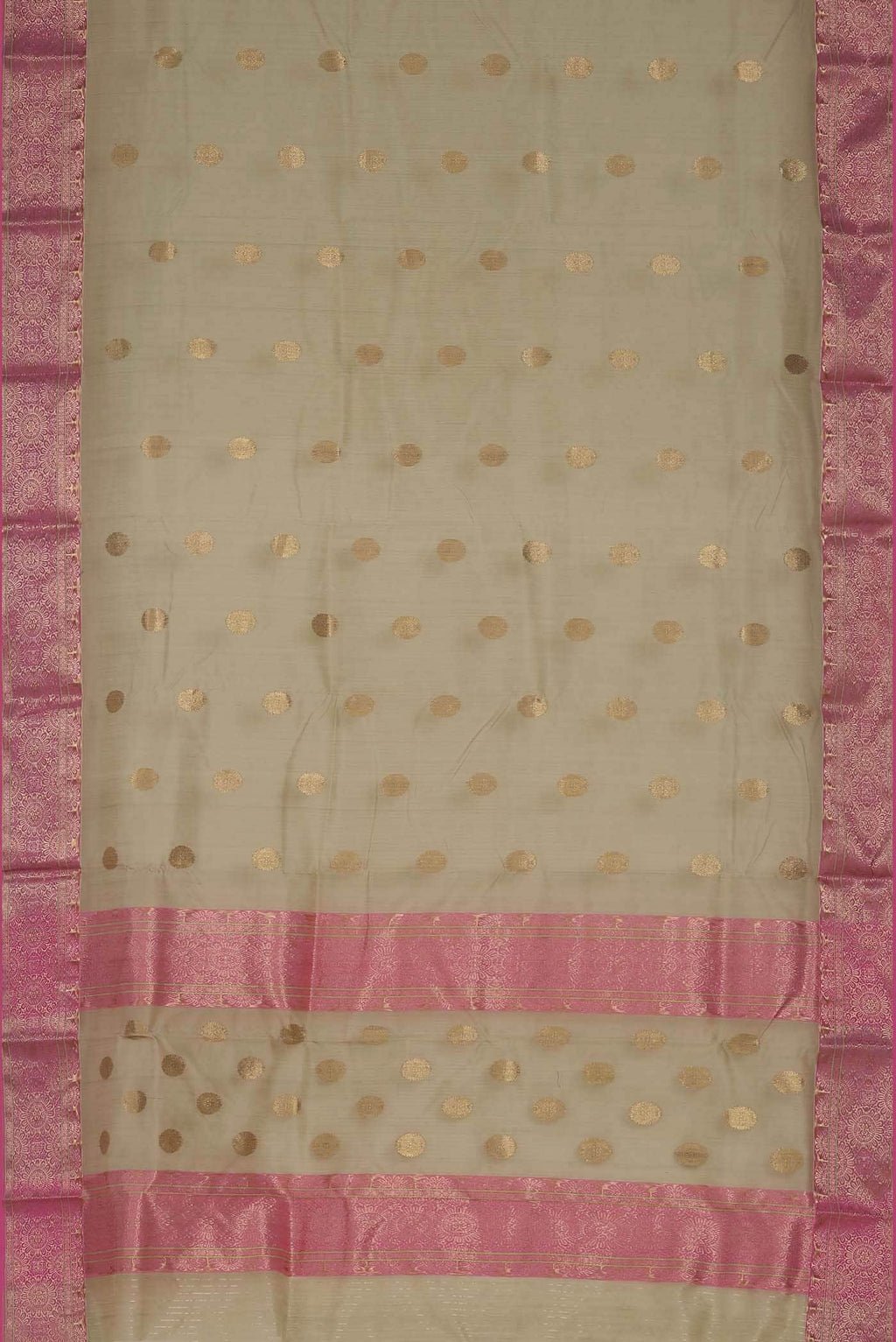 Beige Chanderi Silk Saree