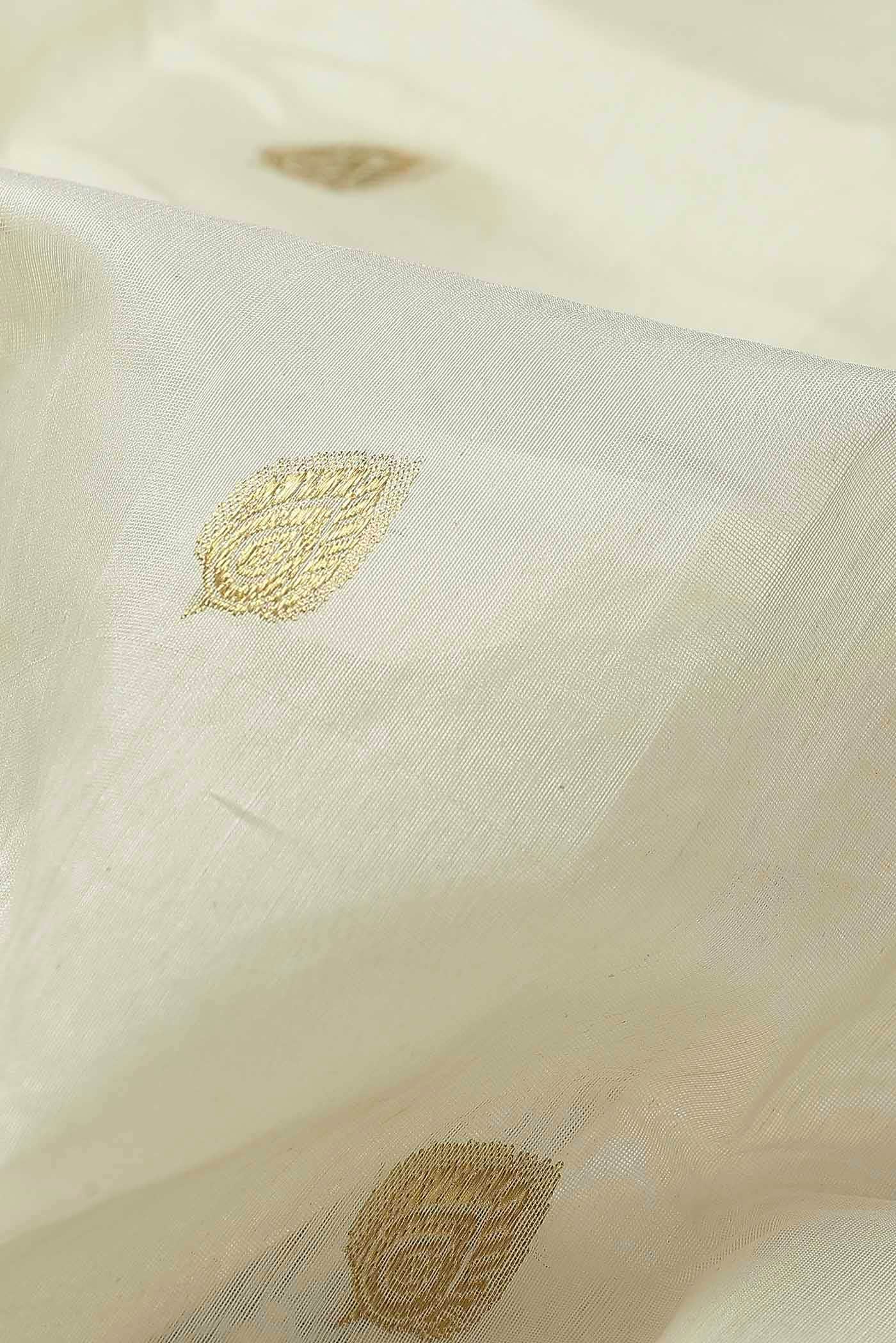 Cream Chanderi Silk Saree