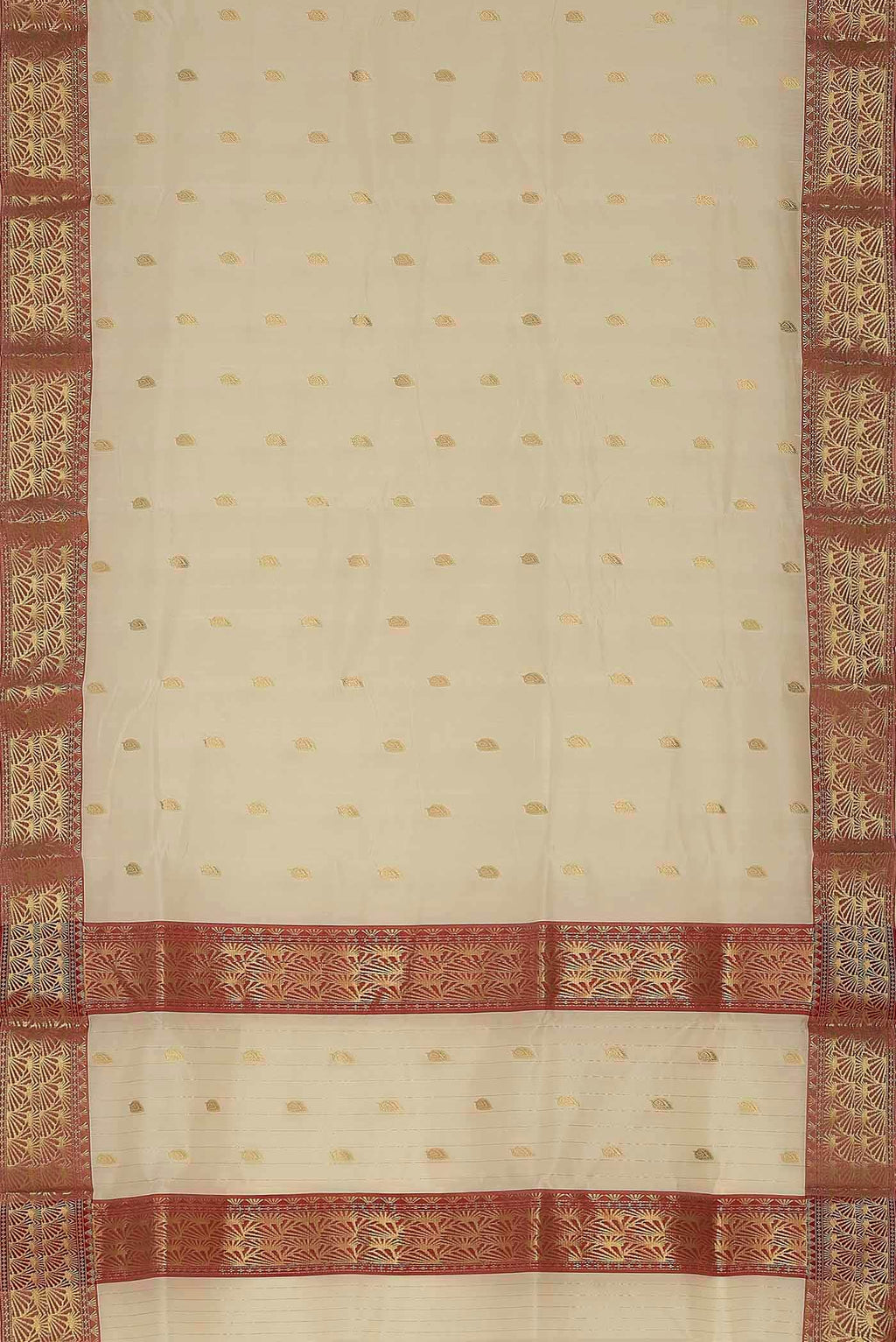 Cream Chanderi Silk Saree