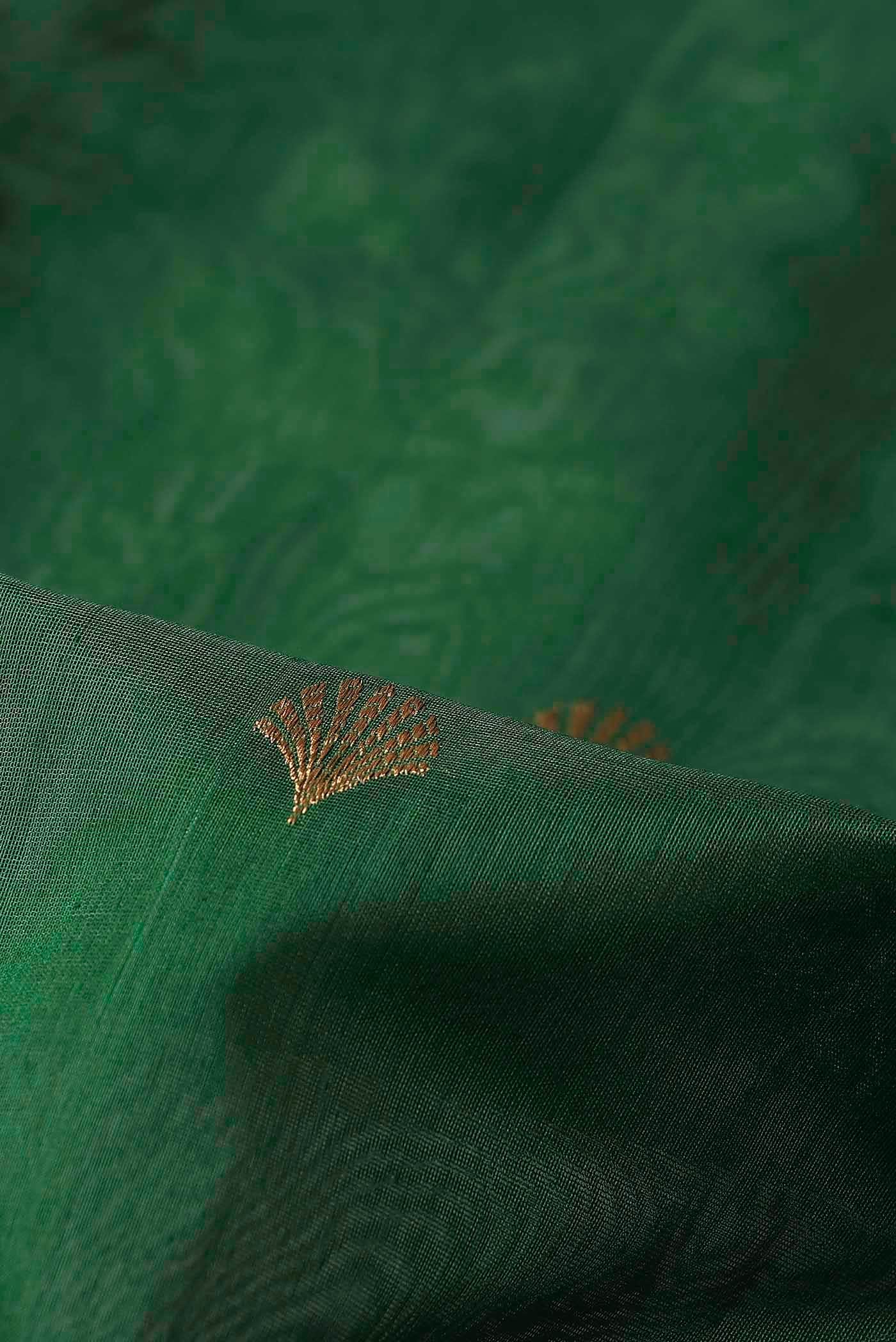 Green Chanderi Silk Cotton Saree