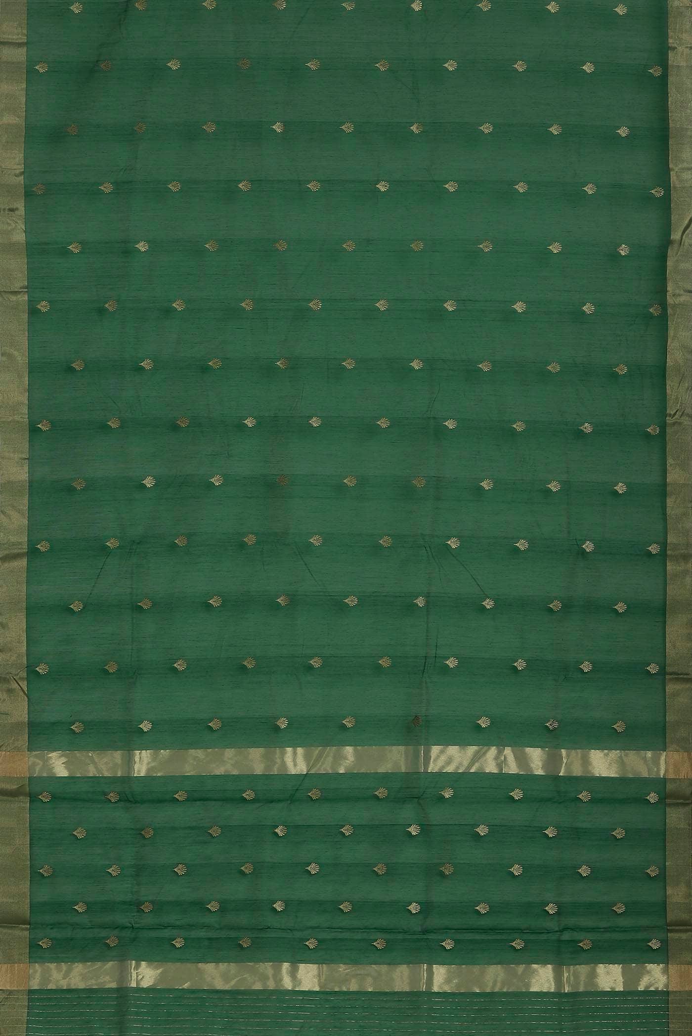 Green Chanderi Silk Cotton Saree