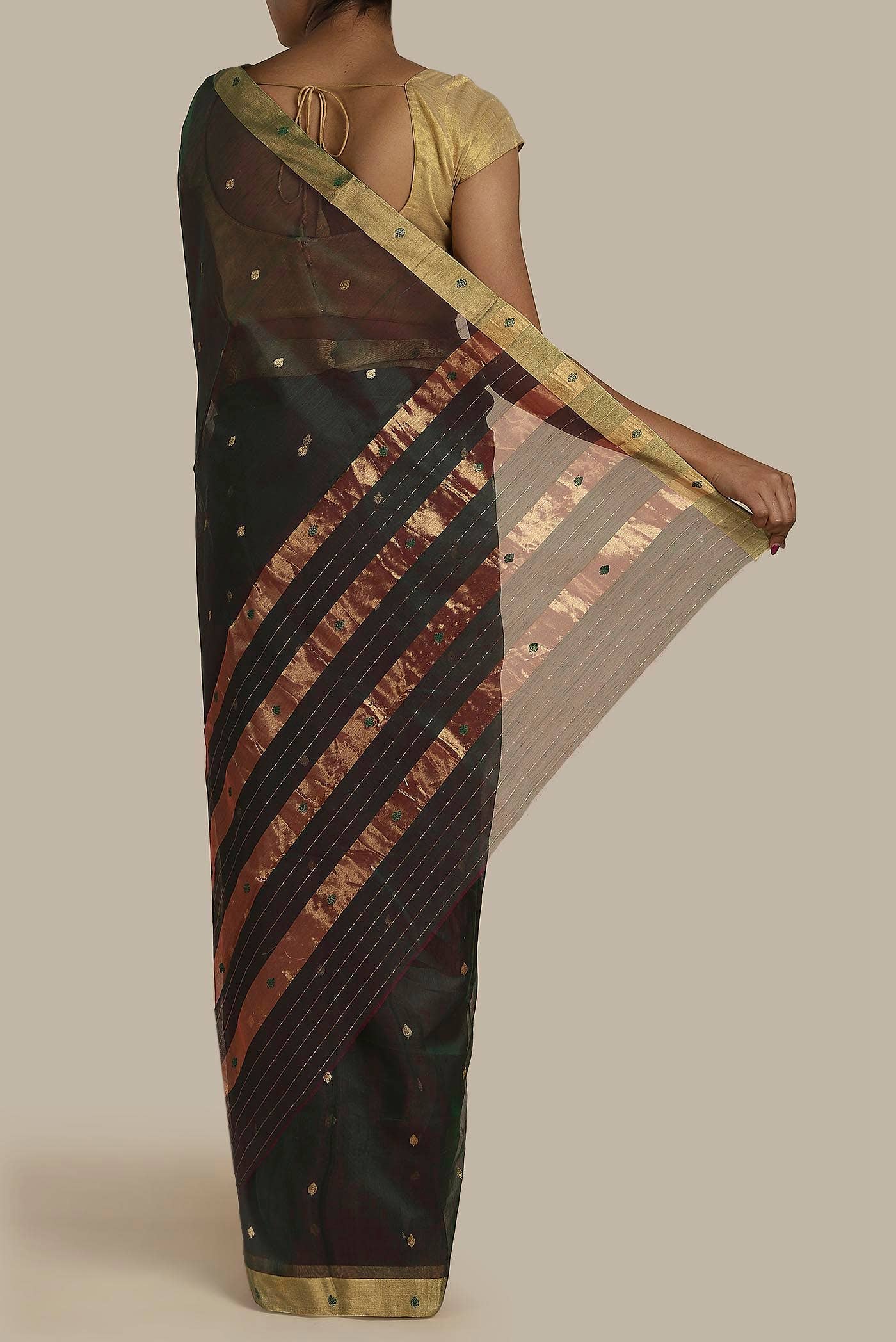 Blue Chanderi Silk Cotton Saree