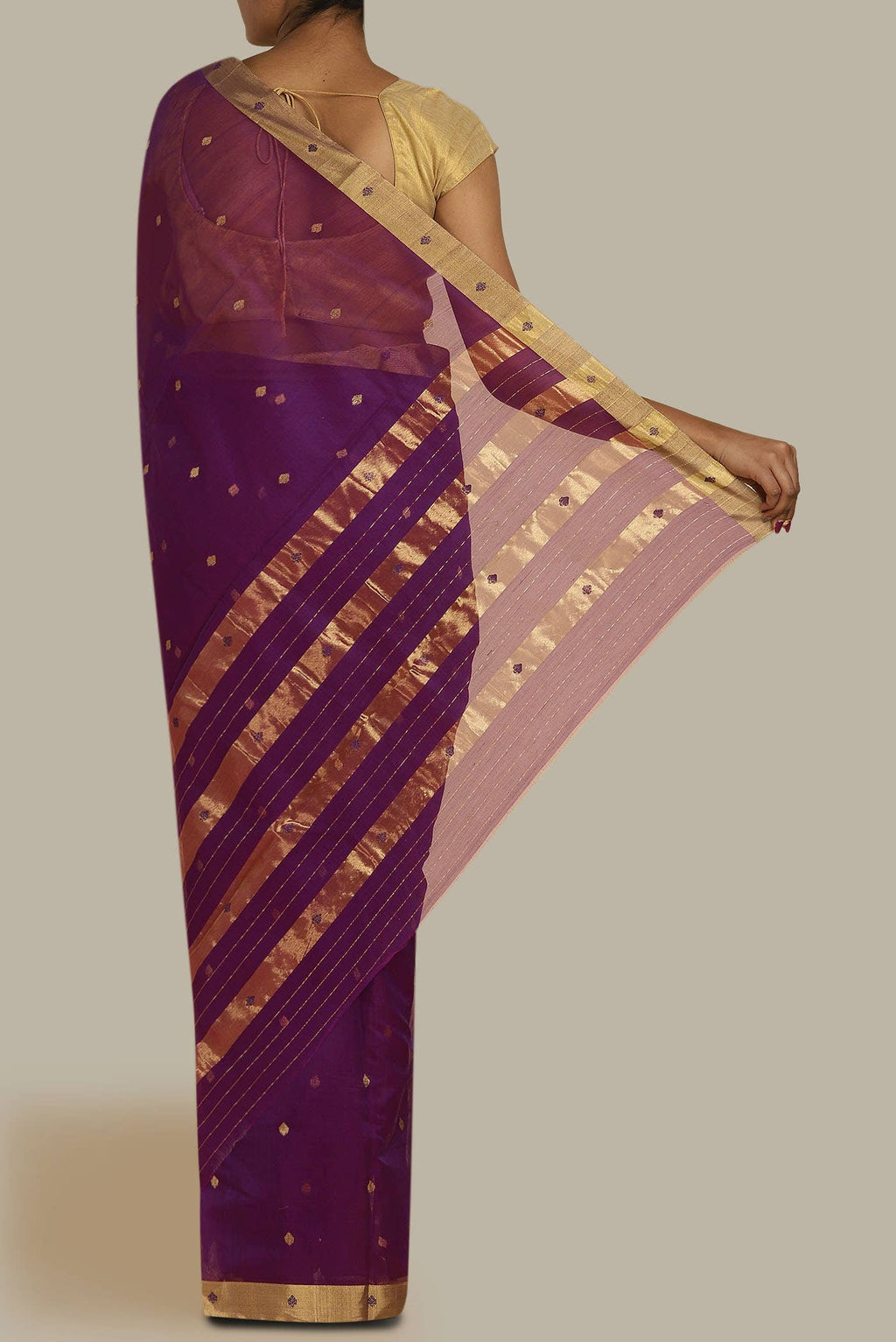 Purple Chanderi Silk Cotton Saree