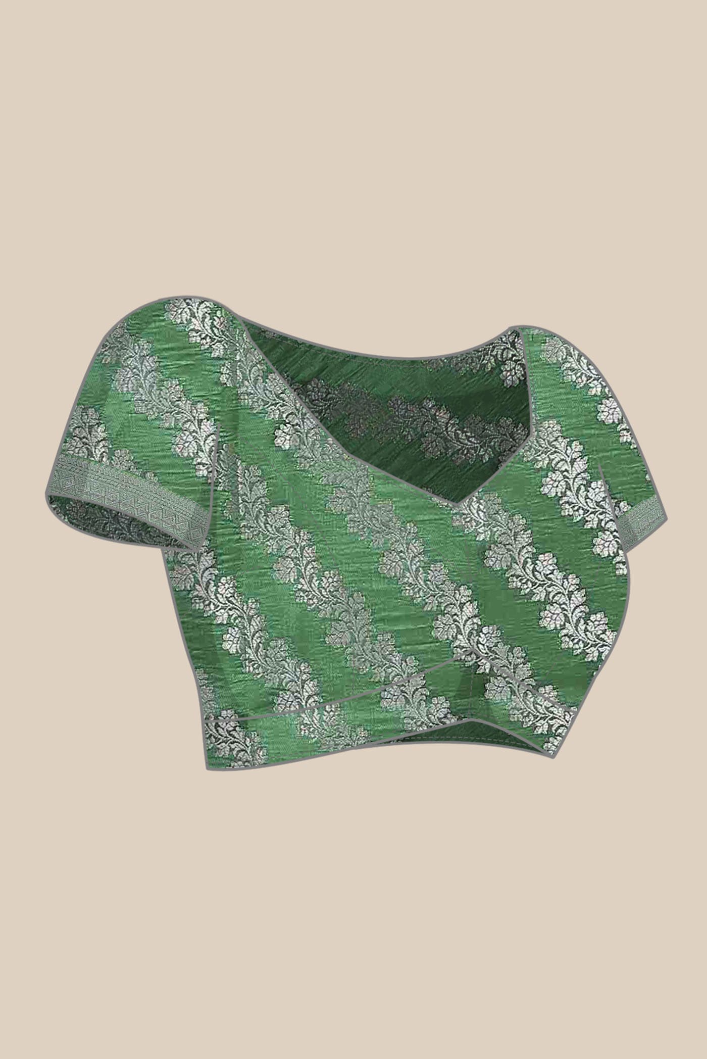 Green Banarasi Raw Silk Saree