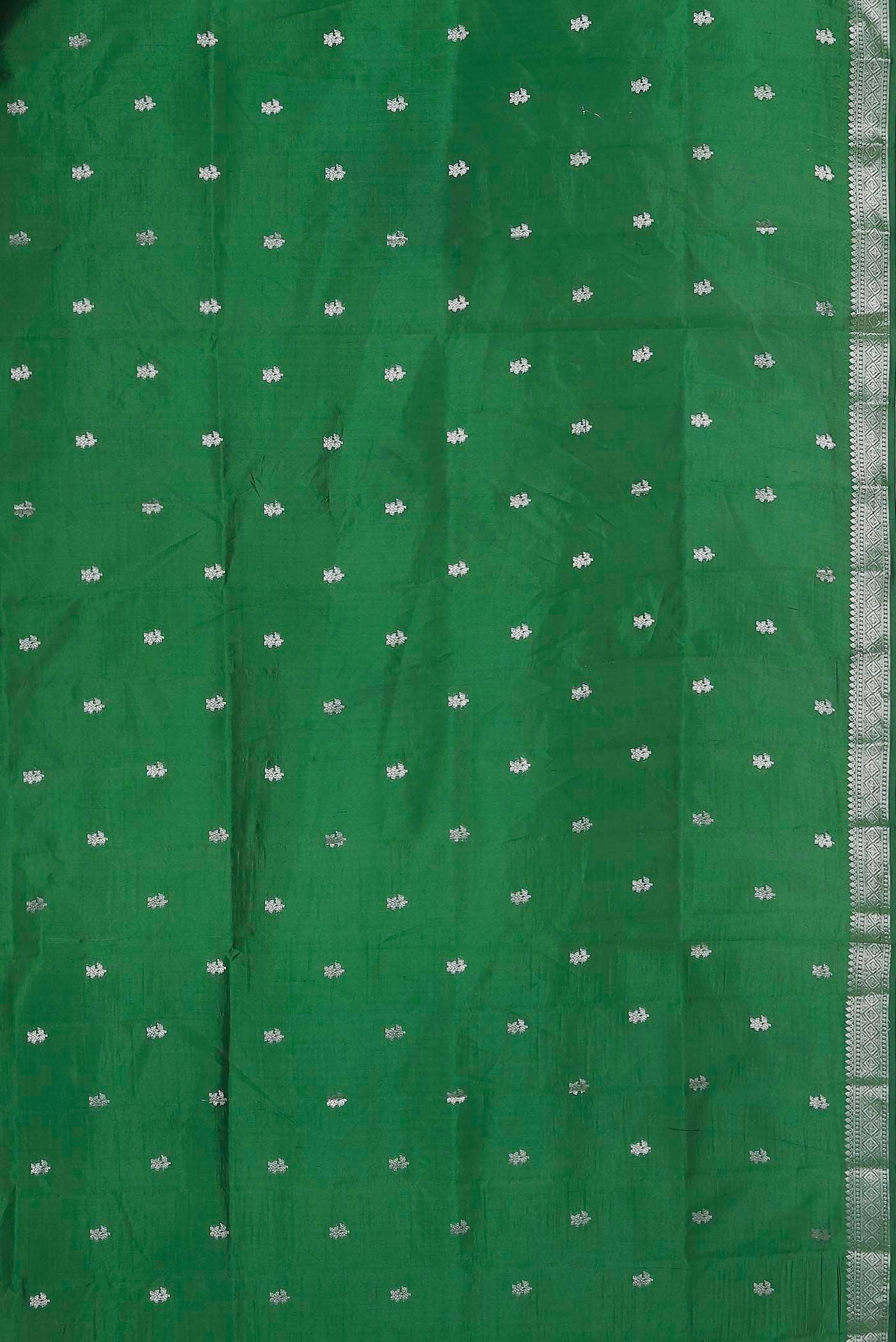 Green Banarasi Raw Silk Saree