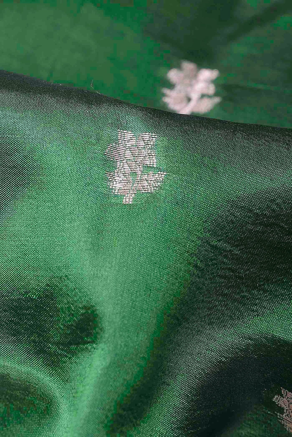 Green Banarasi Raw Silk Saree