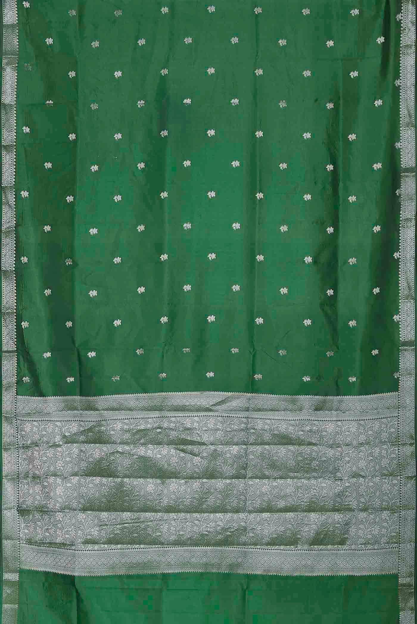 Green Banarasi Raw Silk Saree