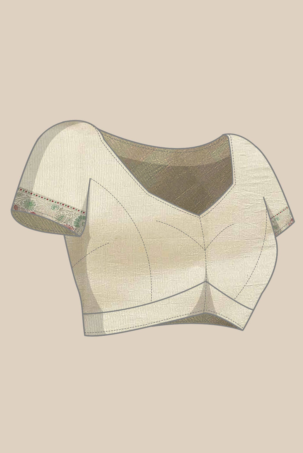 Beige Banarasi Raw Silk Saree