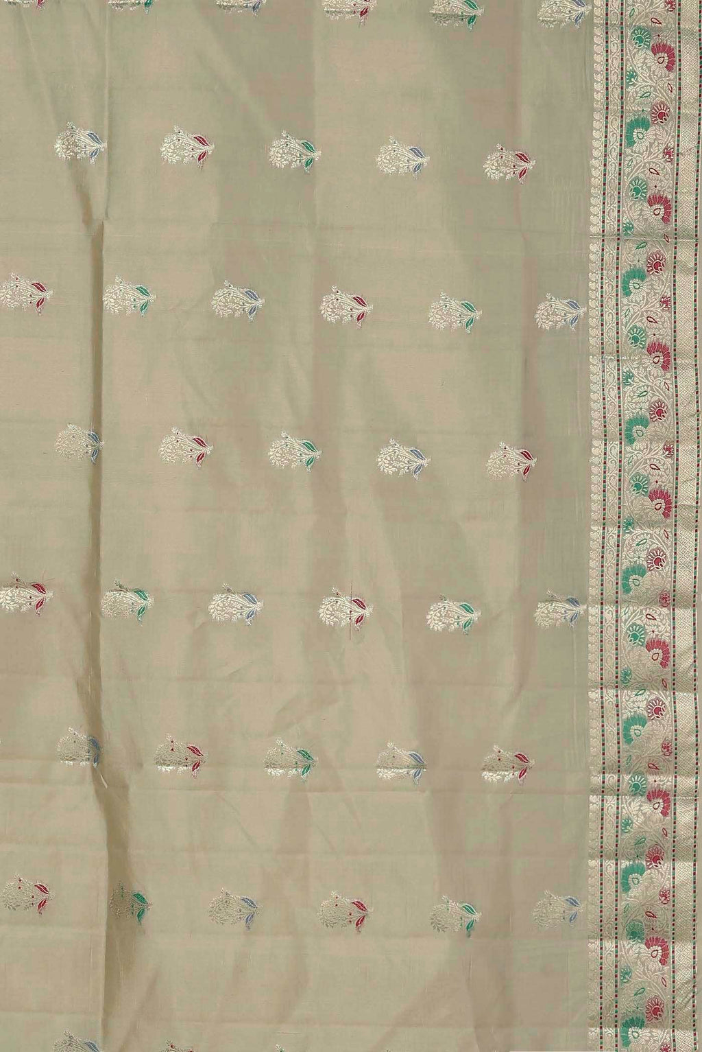 Beige Banarasi Raw Silk Saree