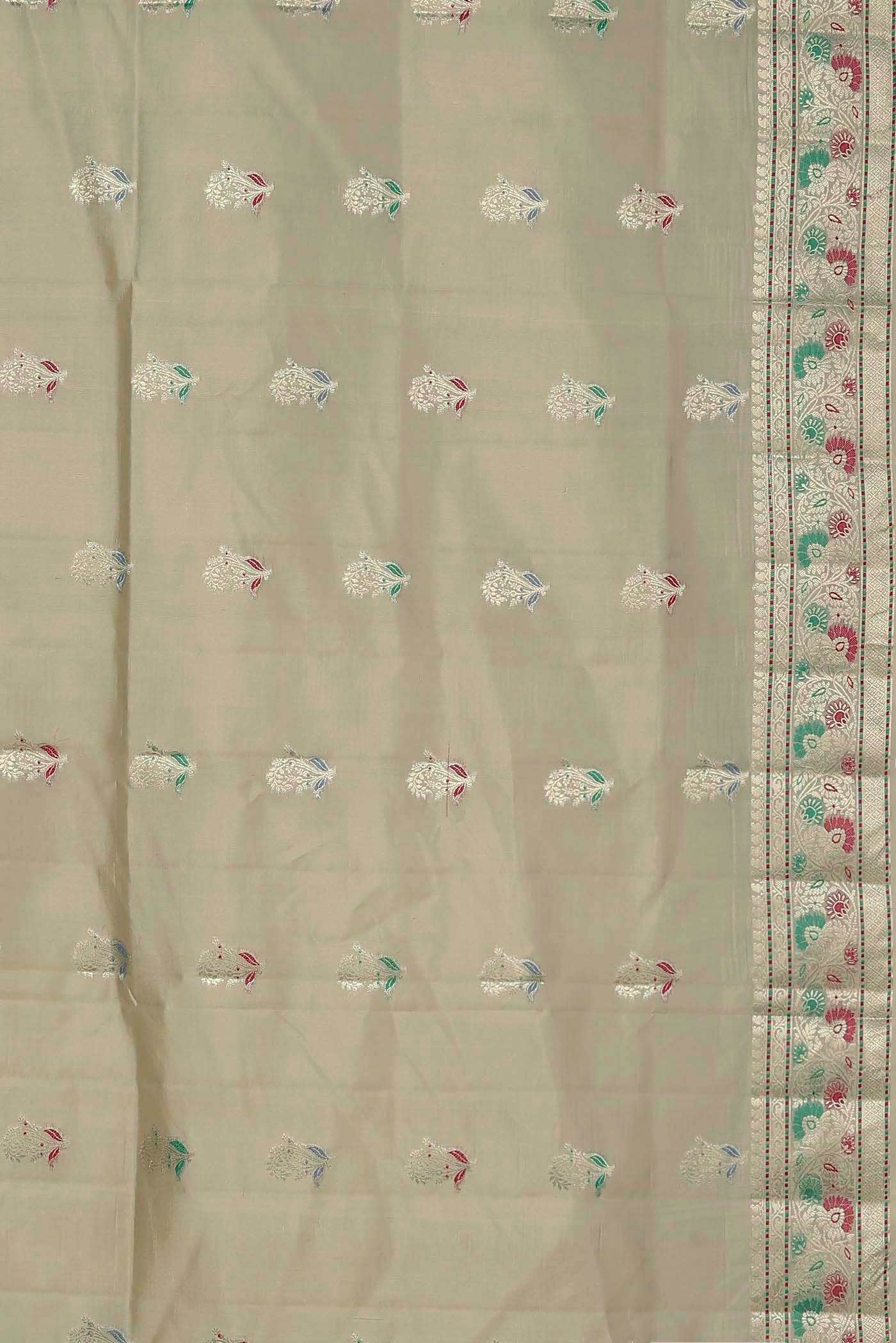 Beige Banarasi Raw Silk Saree