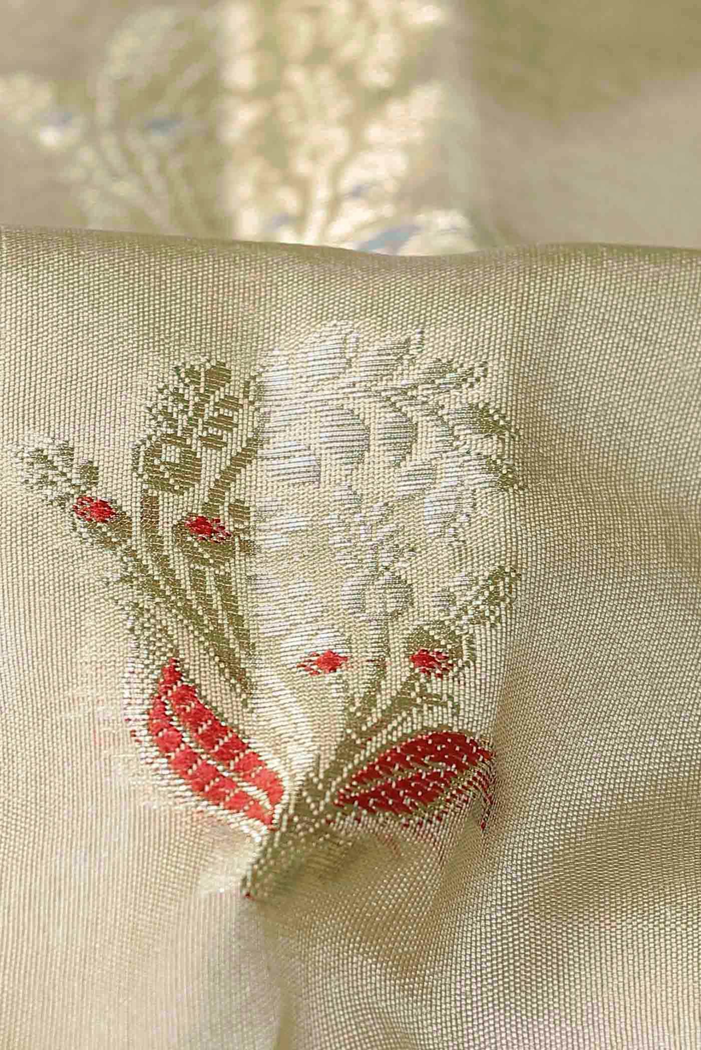 Beige Banarasi Raw Silk Saree