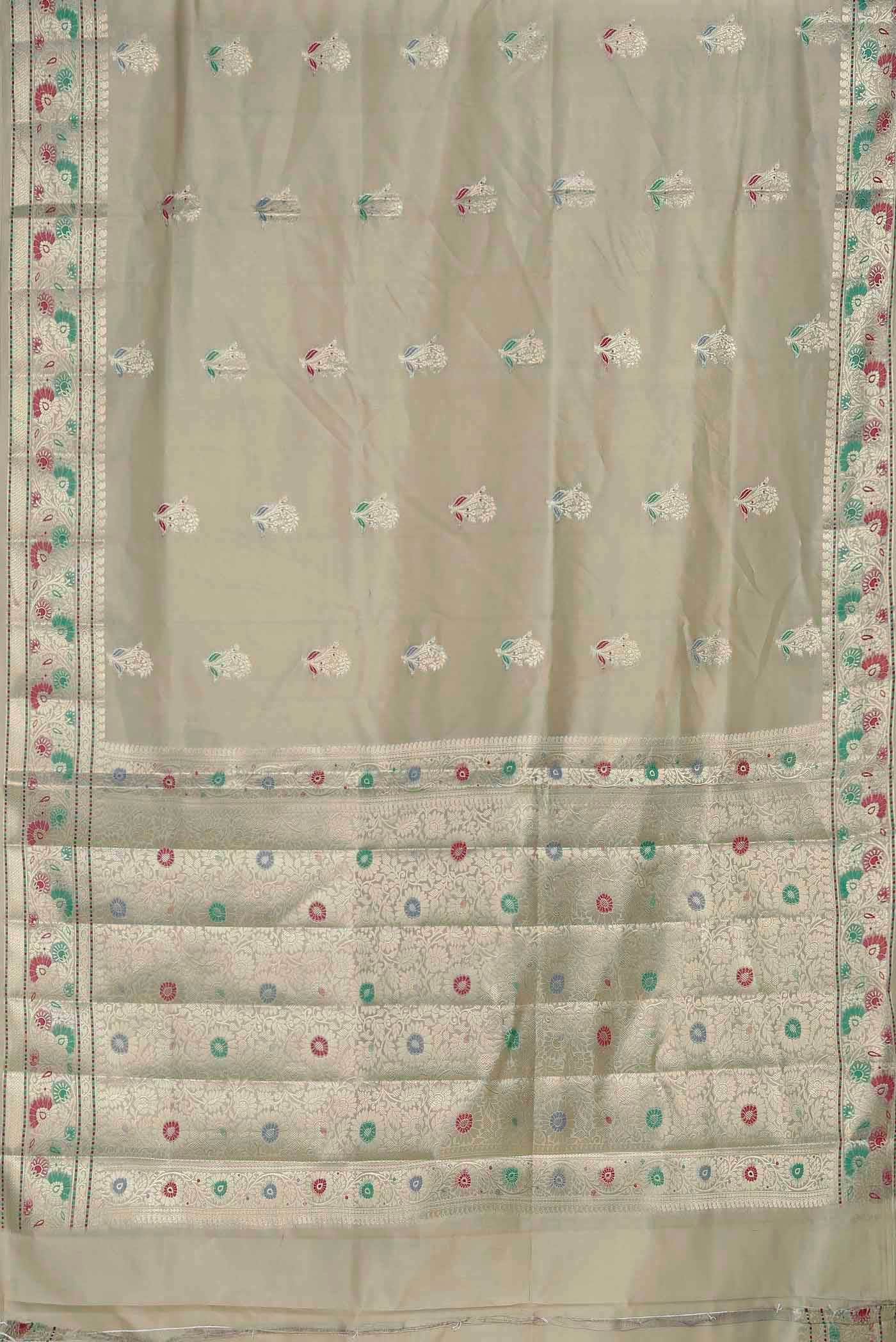 Beige Banarasi Raw Silk Saree