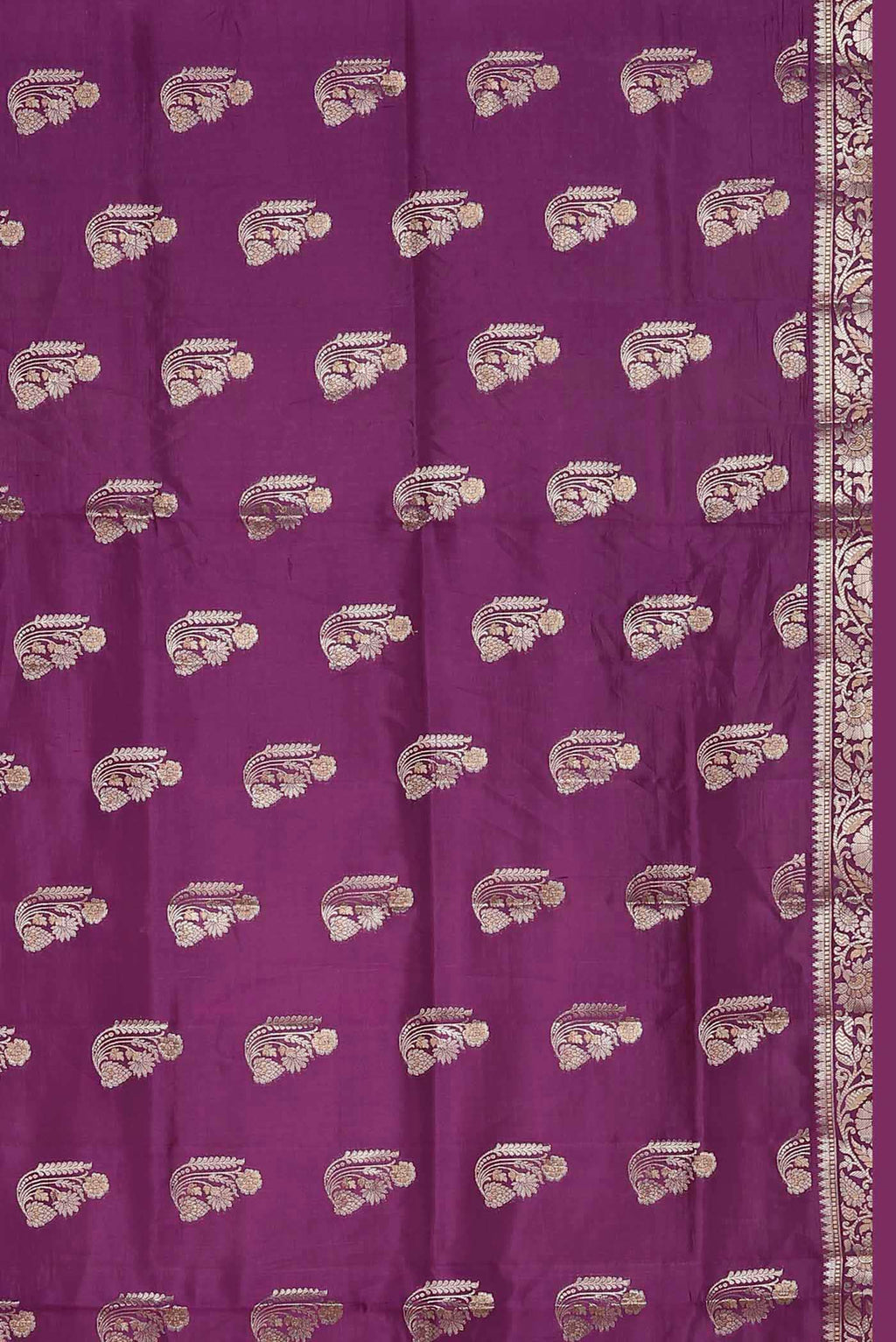 Magenta Banarasi Raw Silk Saree