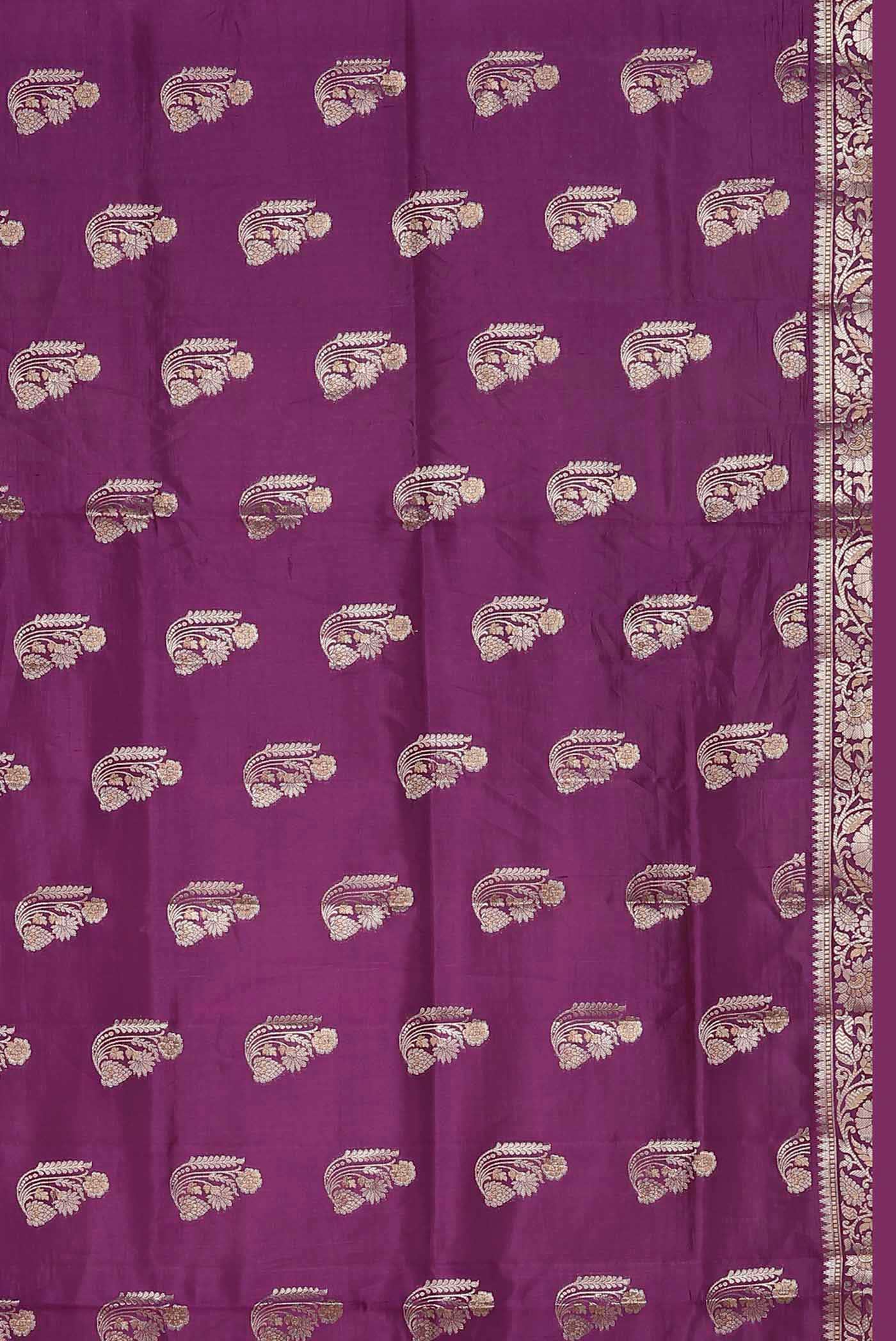 Magenta Banarasi Raw Silk Saree