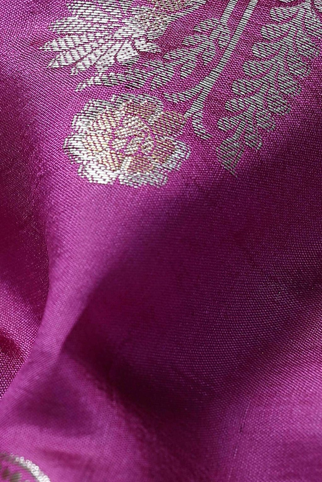Magenta Banarasi Raw Silk Saree