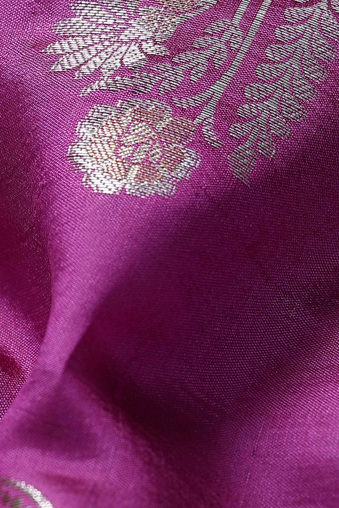 Magenta Banarasi Raw Silk Saree