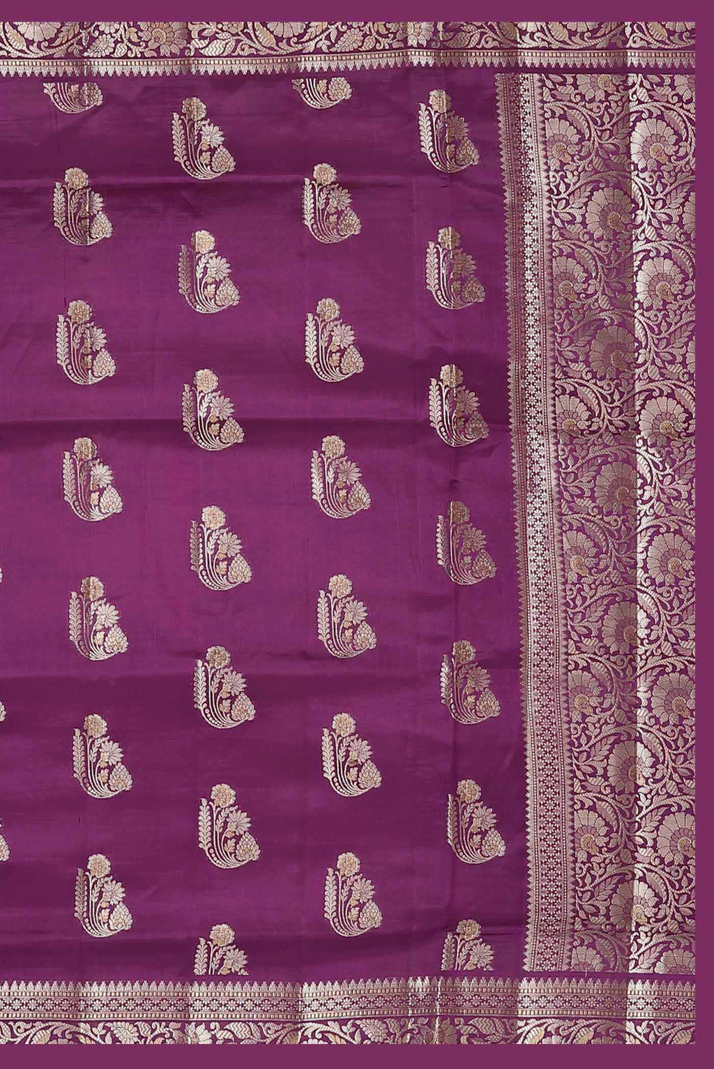 Magenta Banarasi Raw Silk Saree