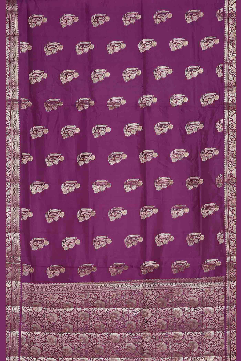 Magenta Banarasi Raw Silk Saree
