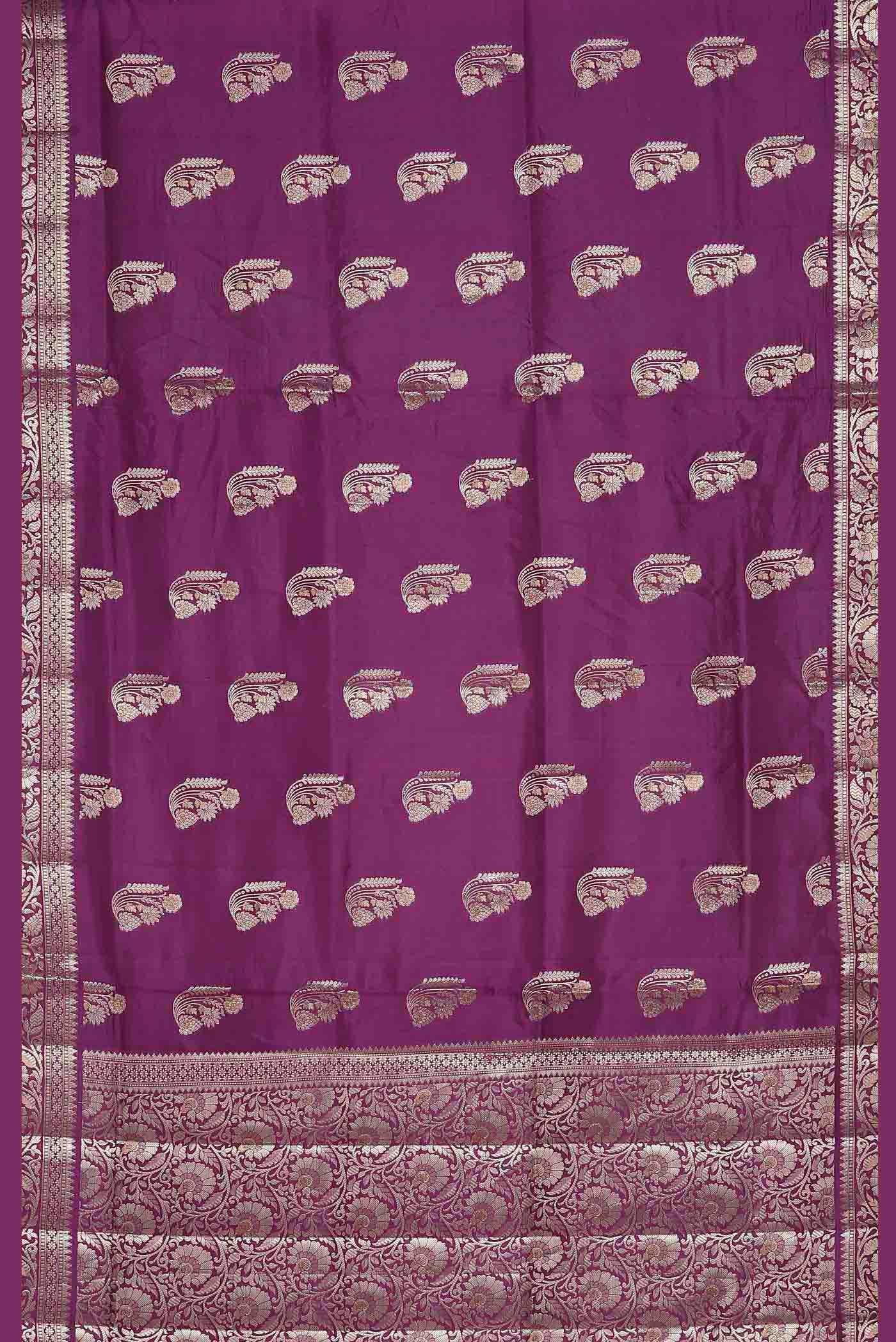 Magenta Banarasi Raw Silk Saree