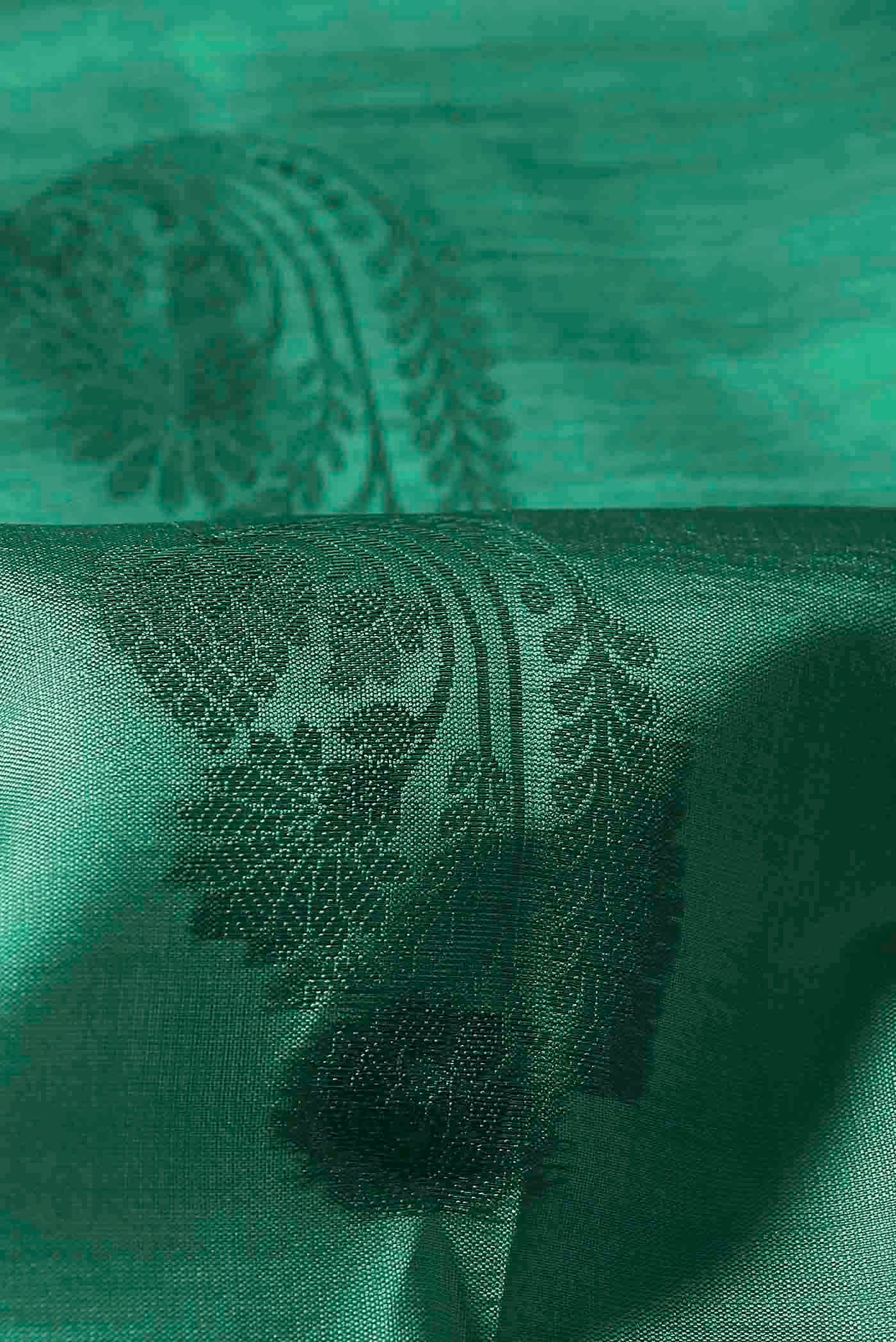 Green Banarasi Raw Silk Saree