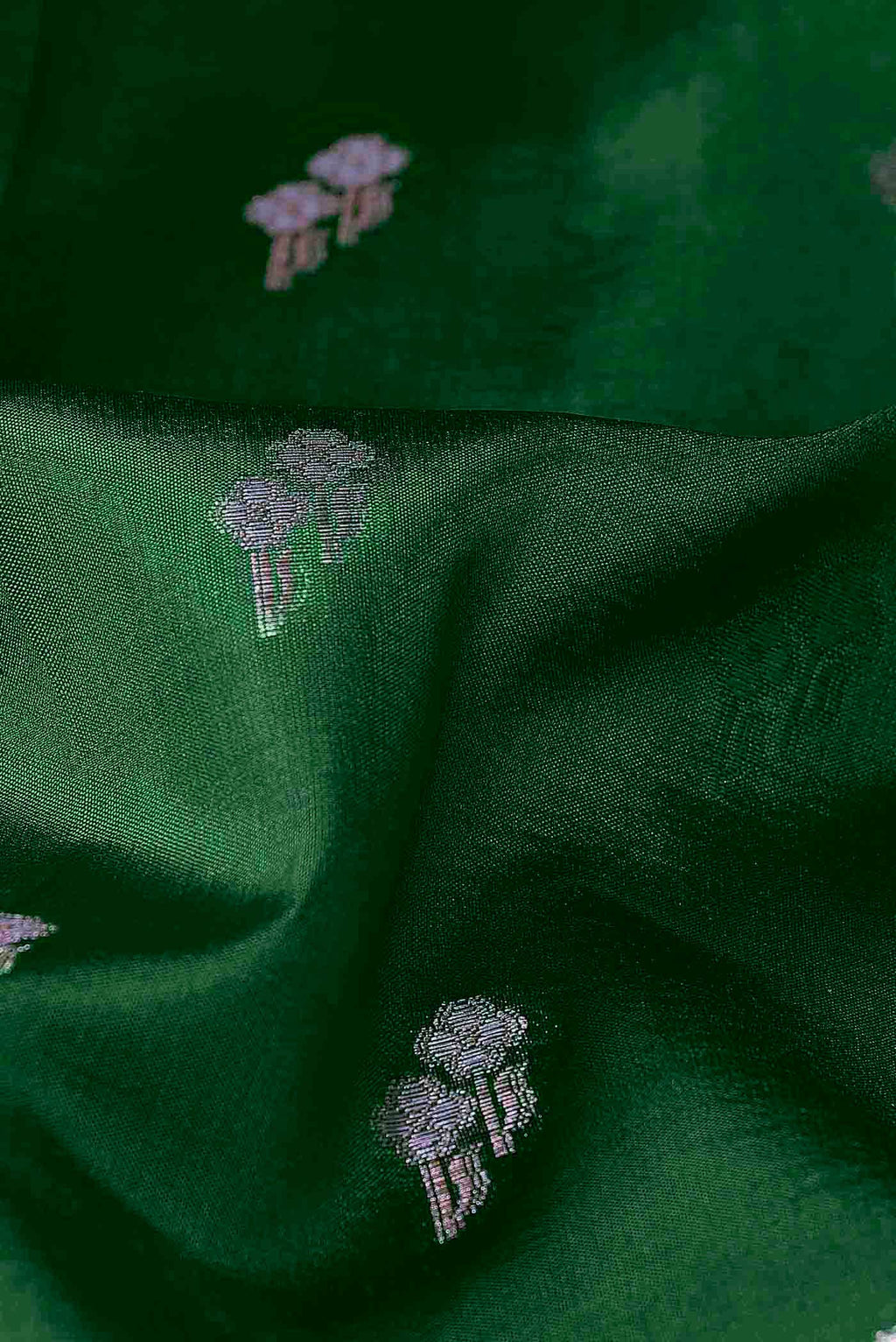 Green Banarasi Raw Silk Saree