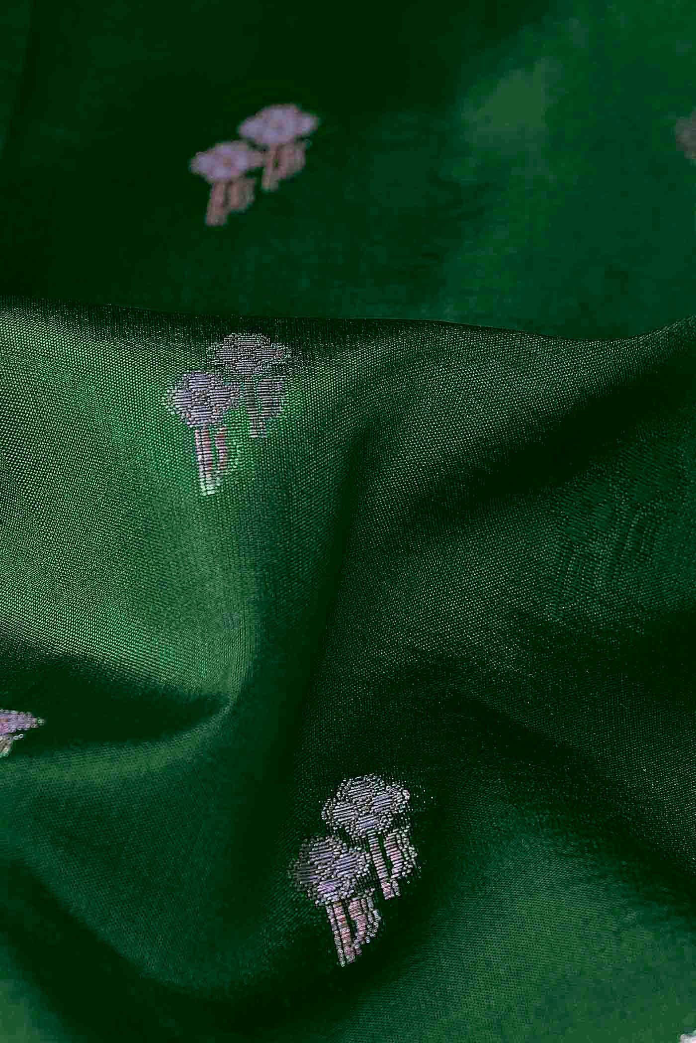 Green Banarasi Raw Silk Saree