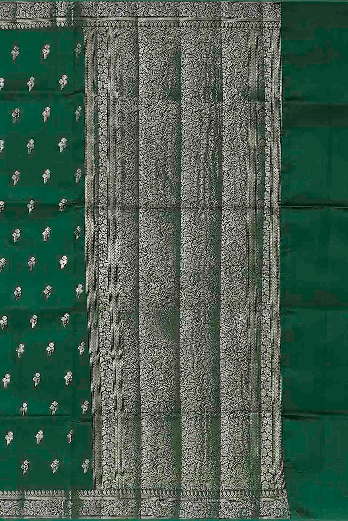 Green Banarasi Raw Silk Saree