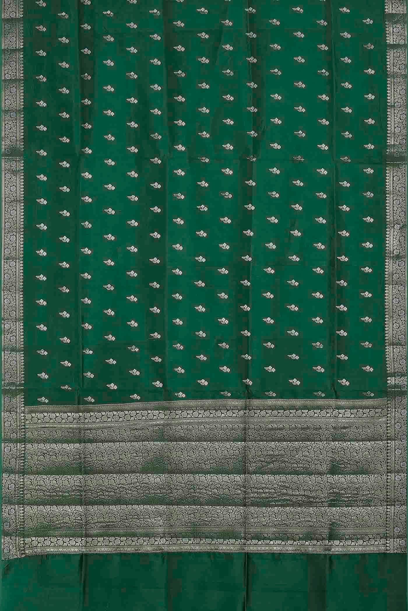 Green Banarasi Raw Silk Saree