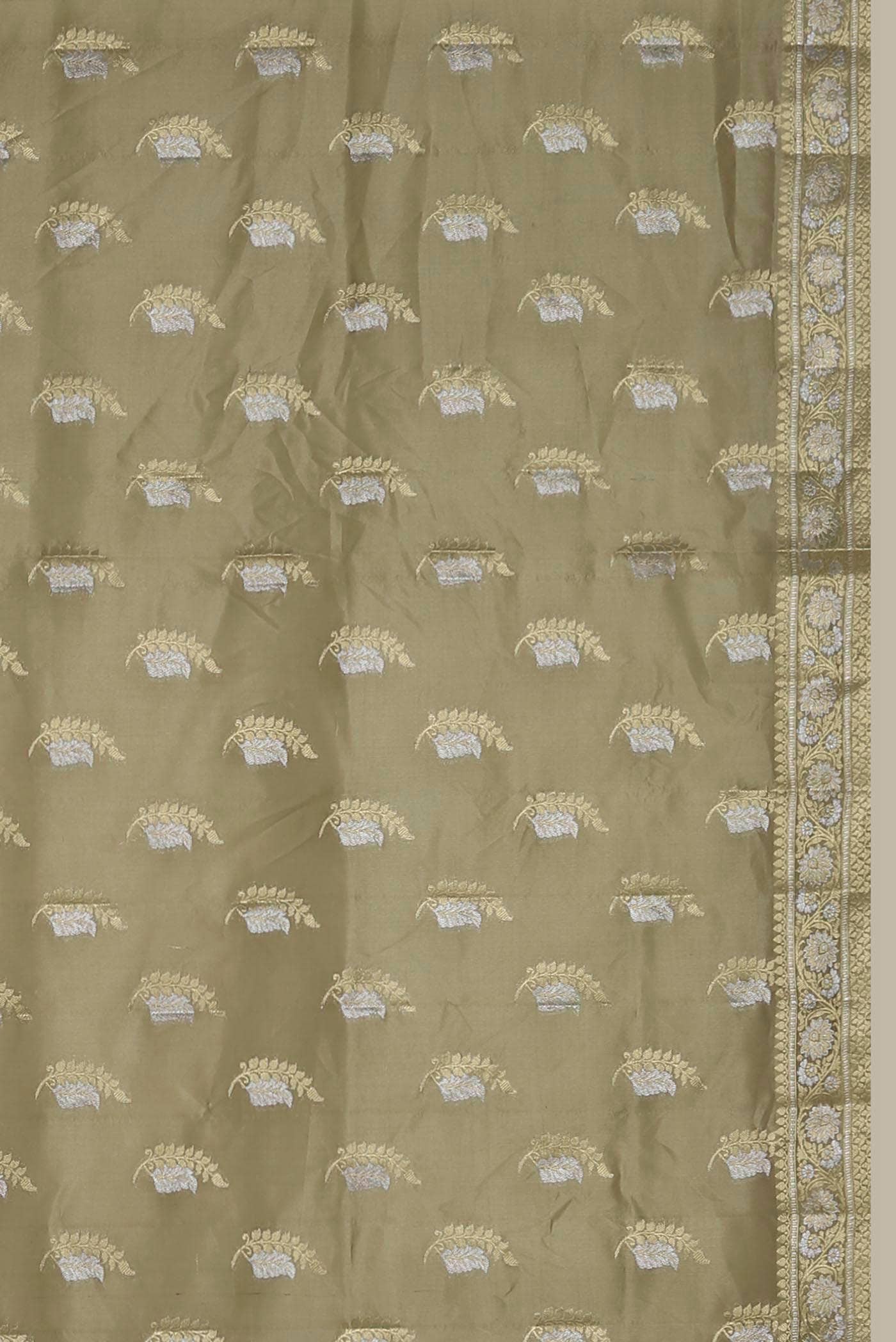 Beige Banarasi Raw Silk Saree