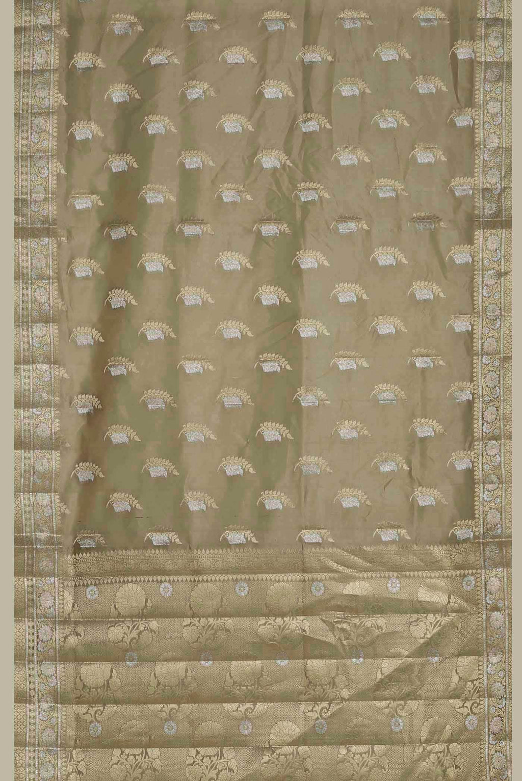 Beige Banarasi Raw Silk Saree