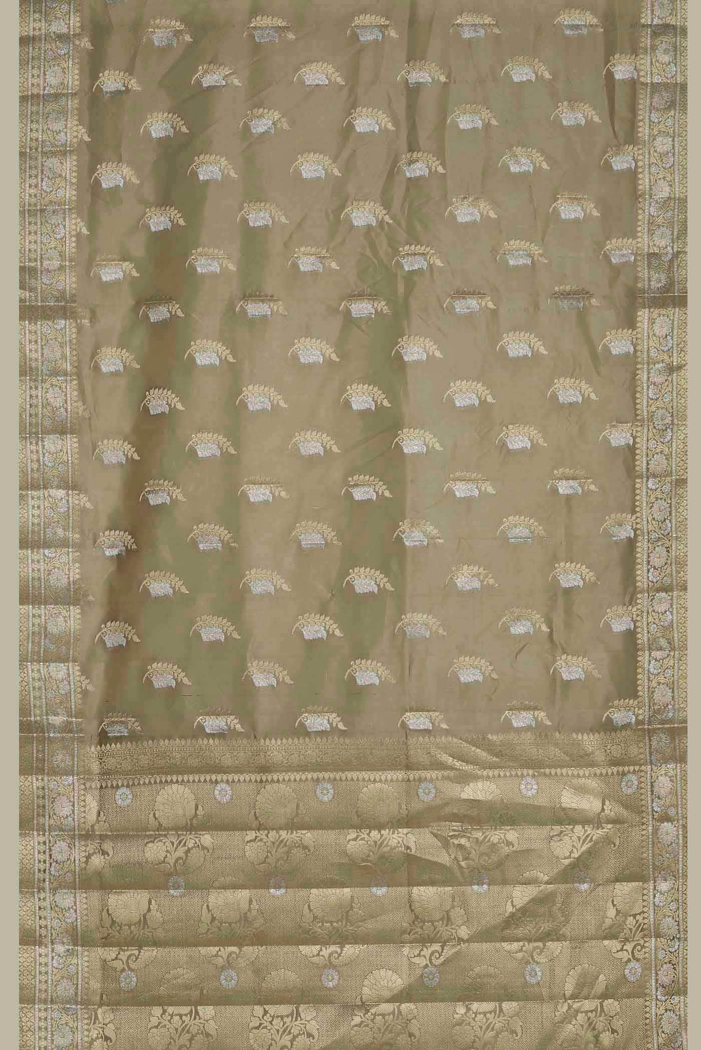 Beige Banarasi Raw Silk Saree
