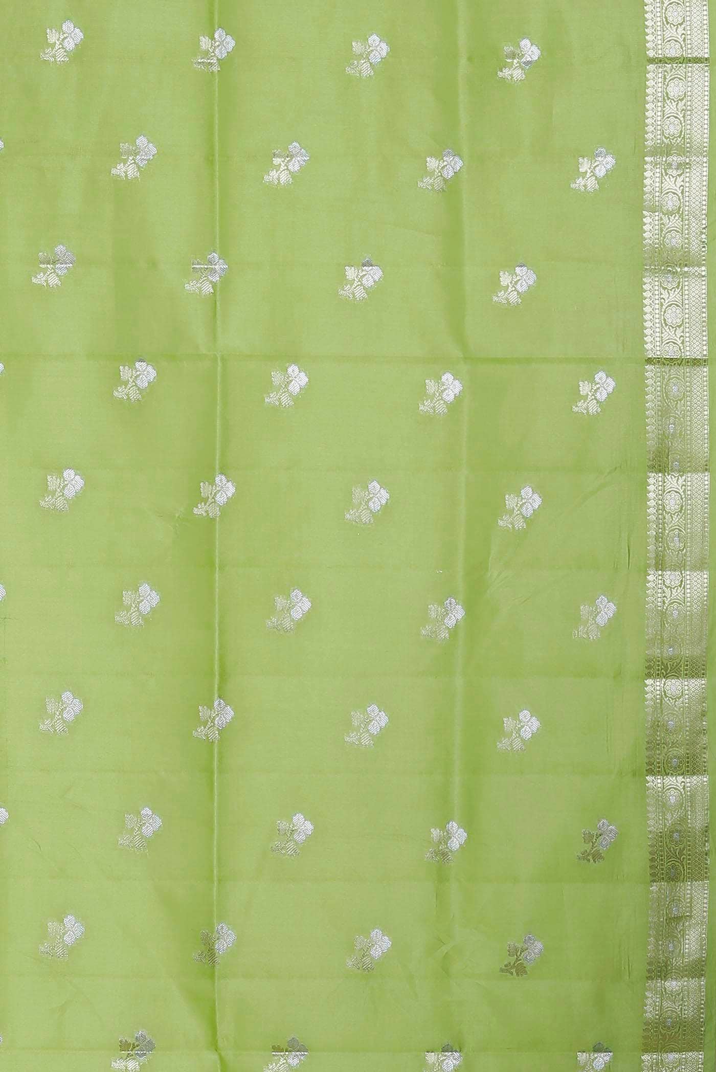 Green Banarasi Raw Silk Saree