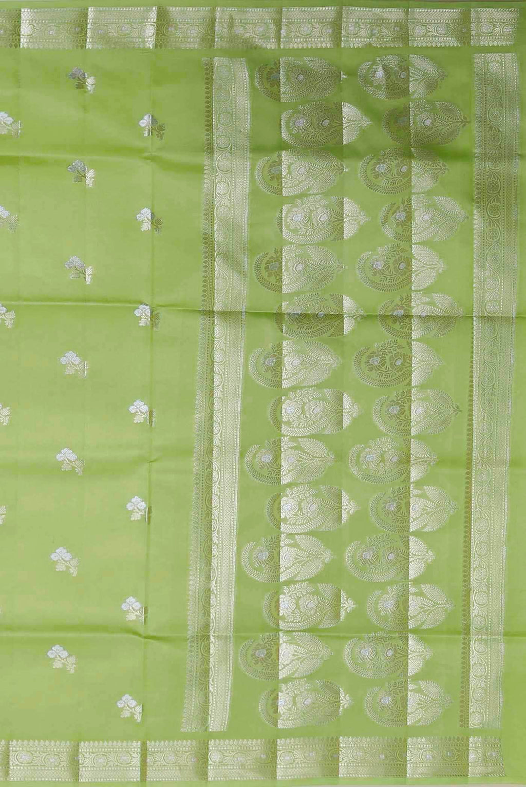 Green Banarasi Raw Silk Saree