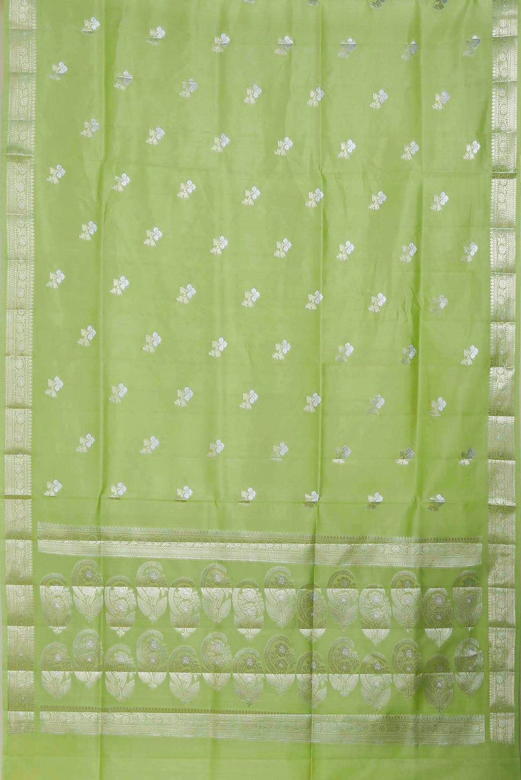 Green Banarasi Raw Silk Saree