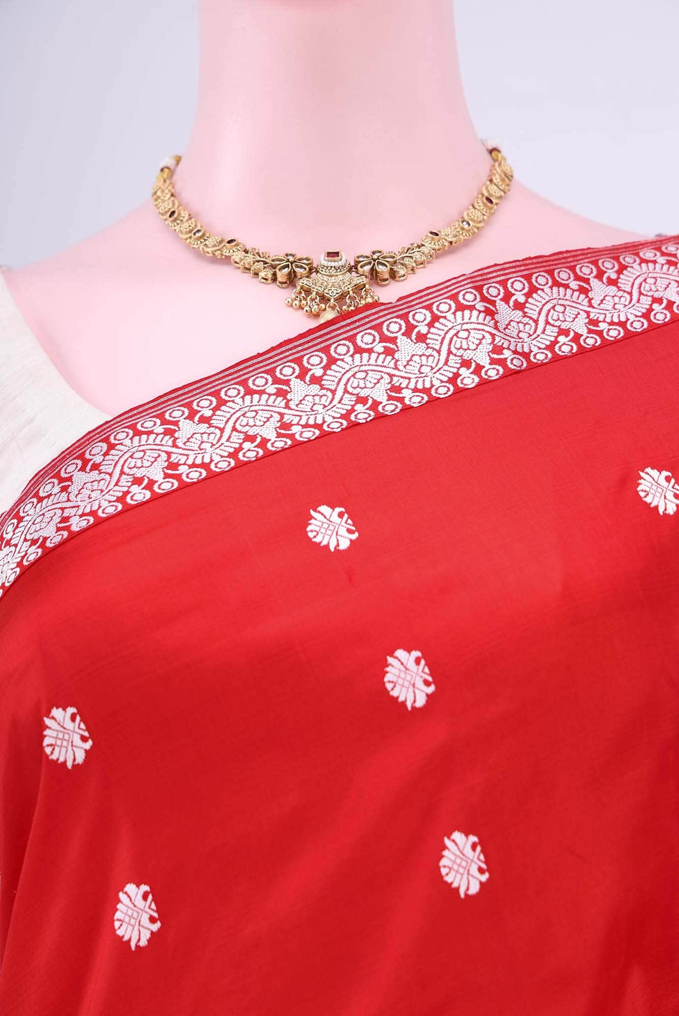 Red Assam Silk Saree